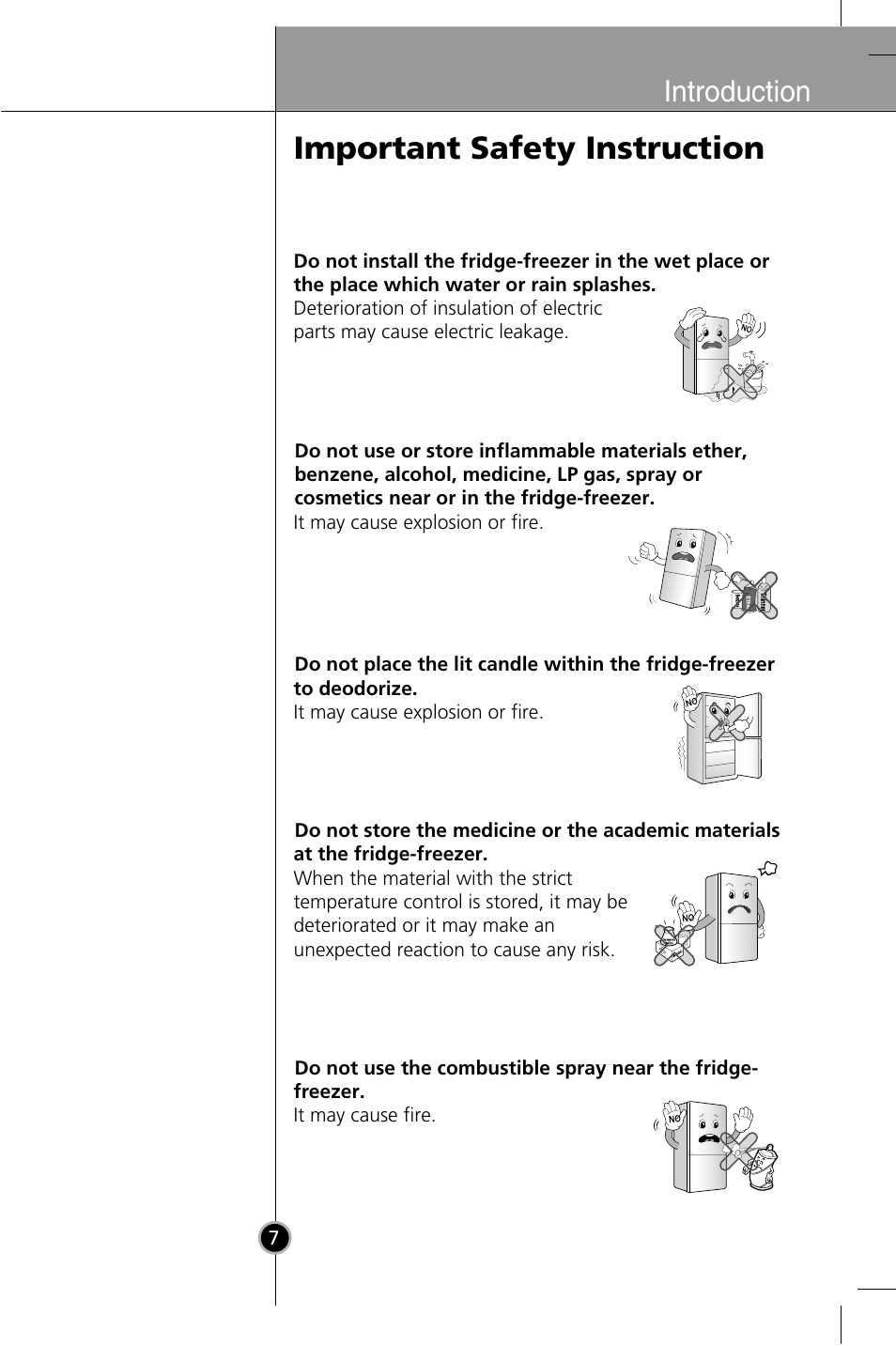 Important safety instruction, Introduction | LG GR-B409BLQA User Manual | Page 6 / 80