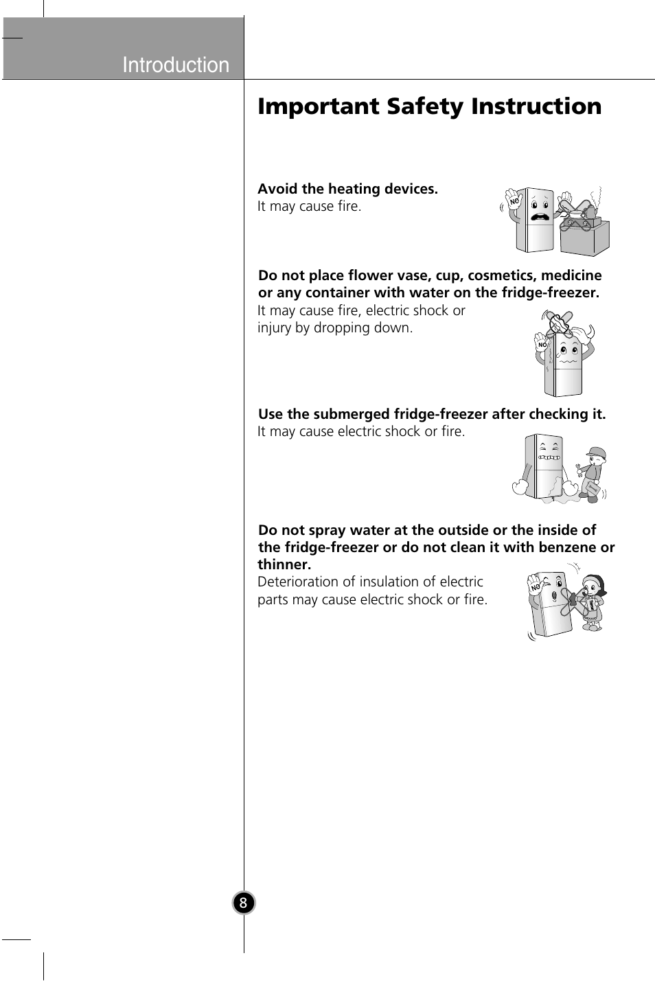 Important safety instruction, Introduction | LG GR-B409BLQA User Manual | Page 7 / 80