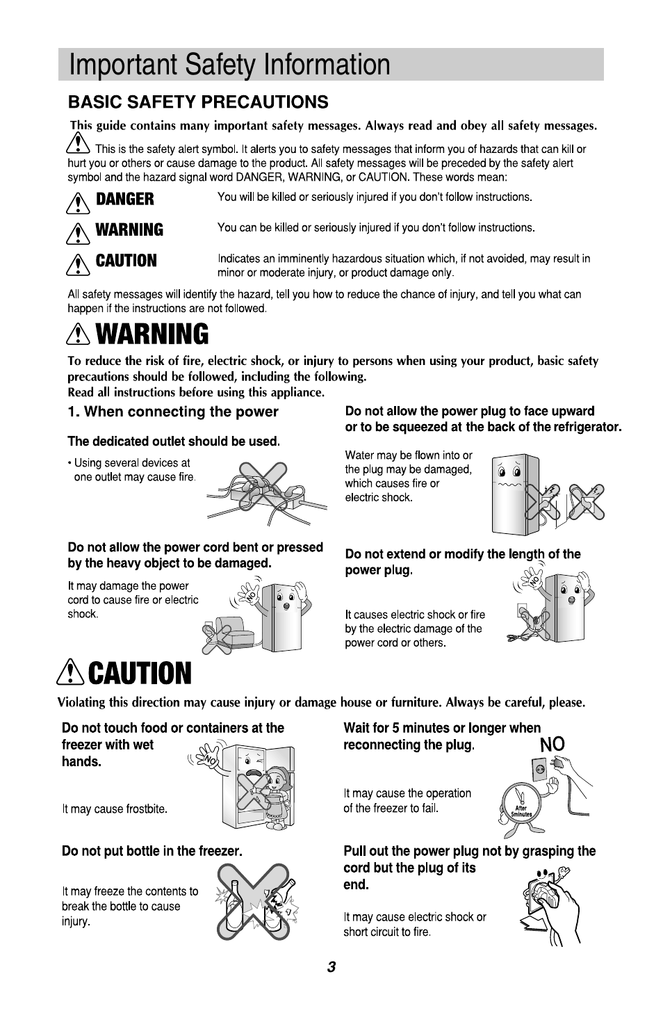 Important safety information | LG GL-B342VM.ASWQCIS User Manual | Page 4 / 56