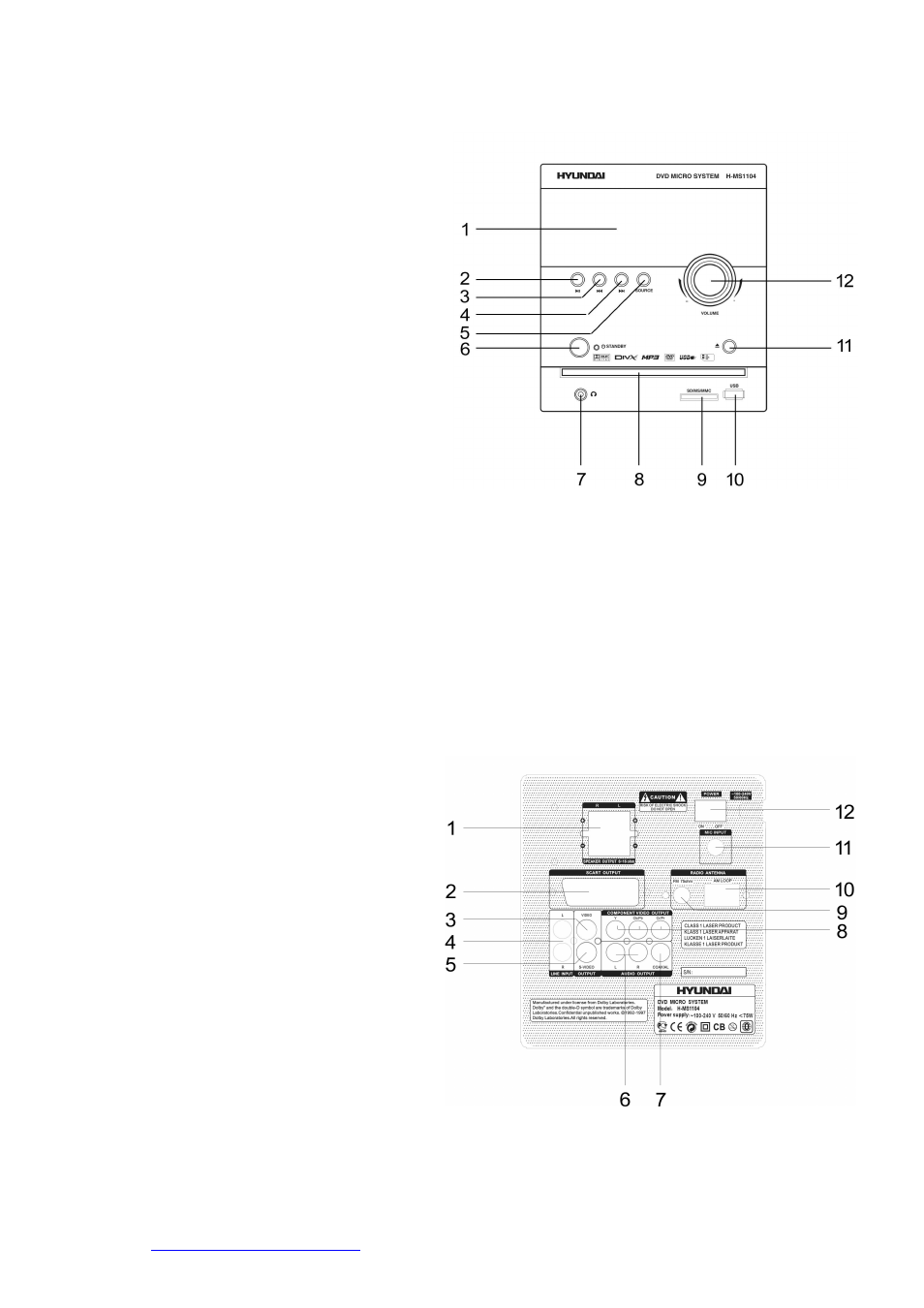Controls | Hyundai H-MS1104 User Manual | Page 8 / 44