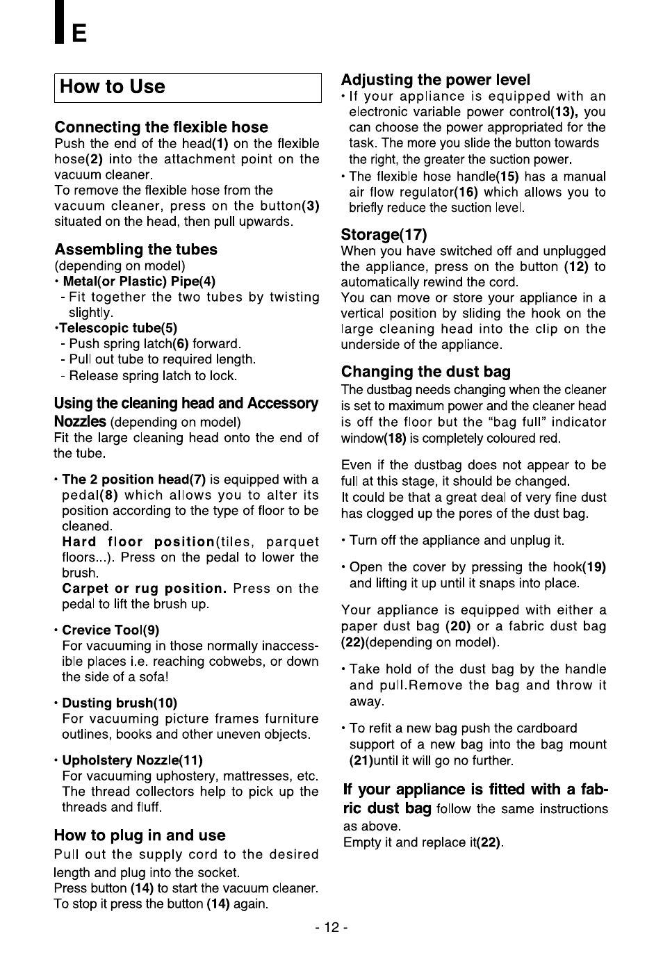 LG VC30141N User Manual | Page 13 / 17