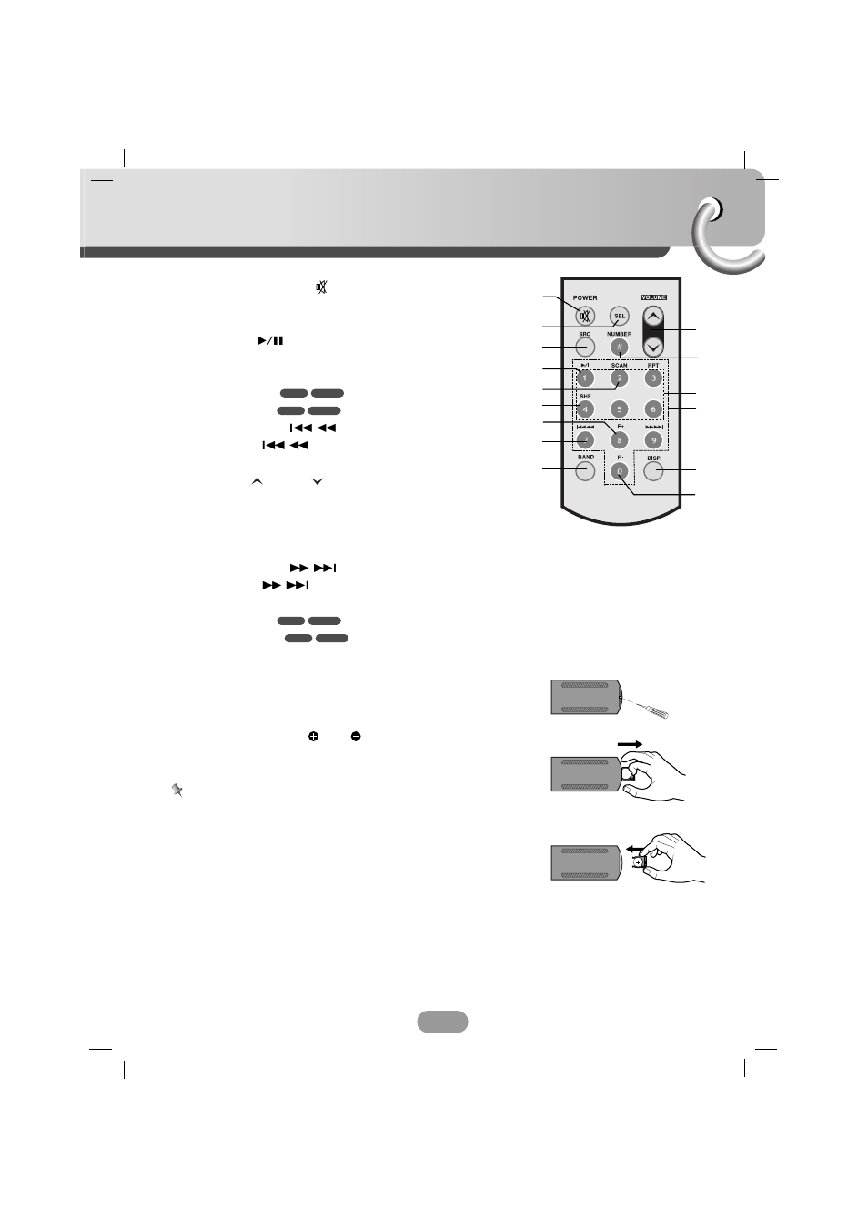 Remote control (optional), Battery installation | LG LAC3705 User Manual | Page 7 / 18