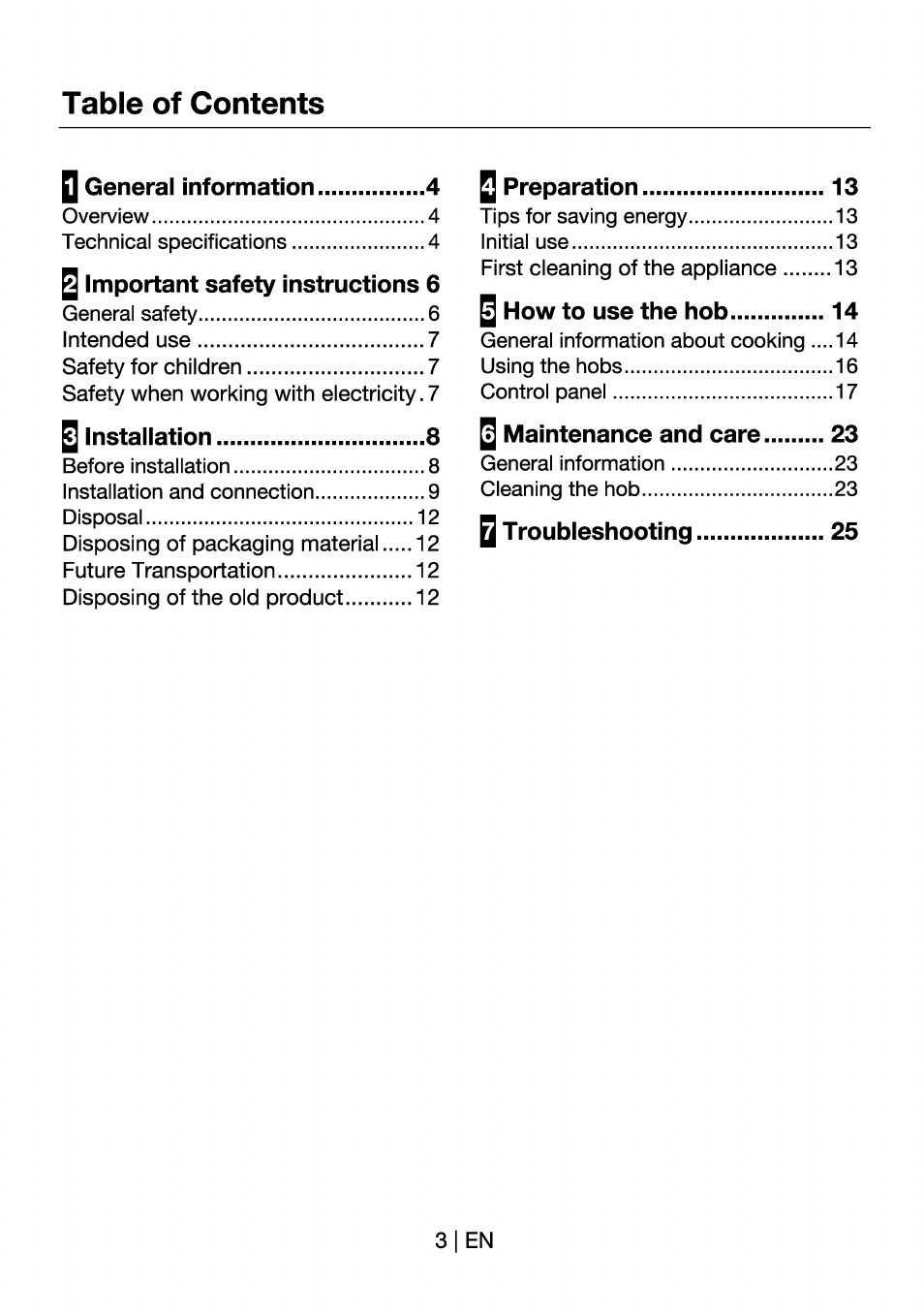 Beko HII 64400 AT User Manual | Page 3 / 76