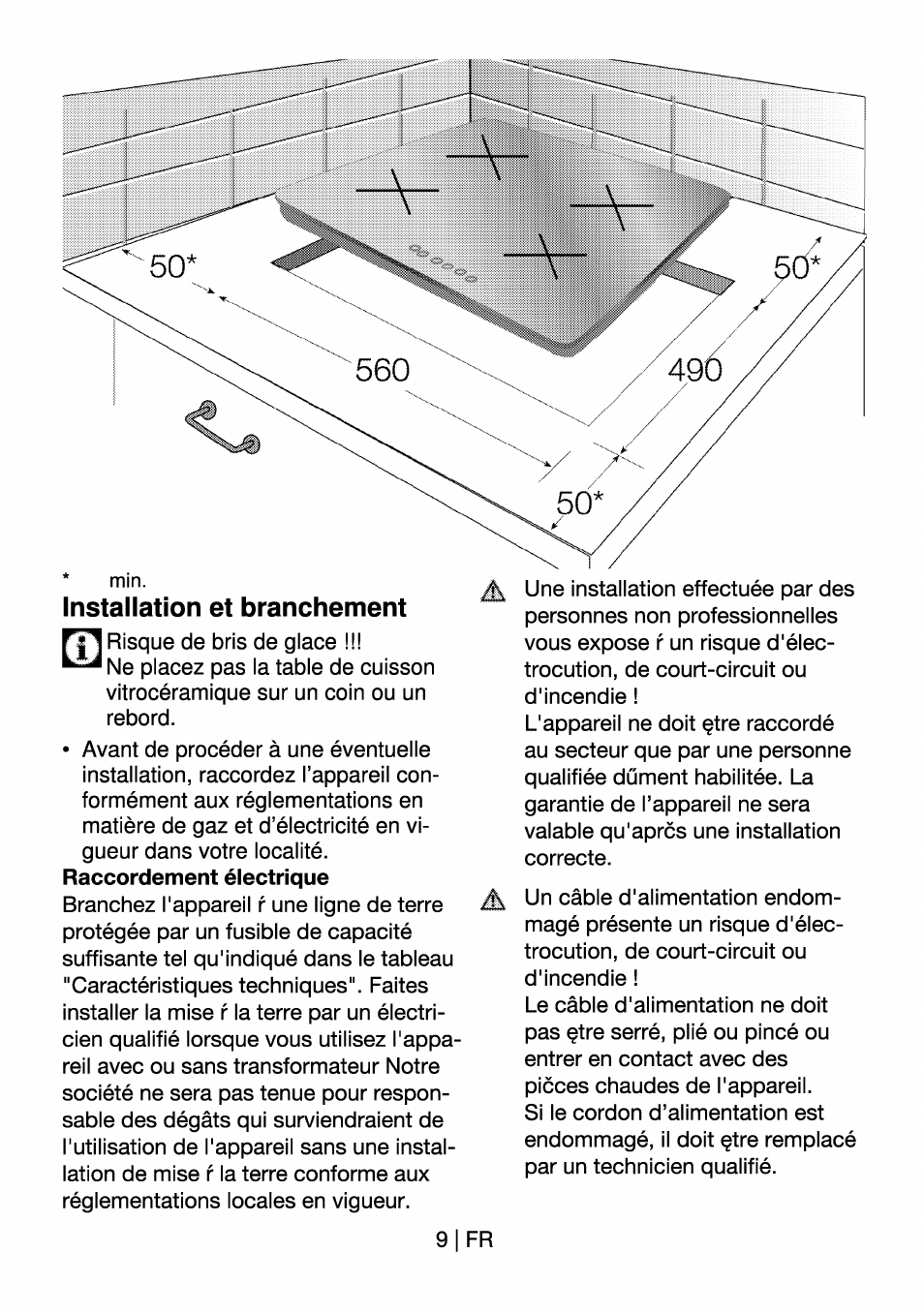 Installation et branchement | Beko HII 64400 AT User Manual | Page 59 / 76