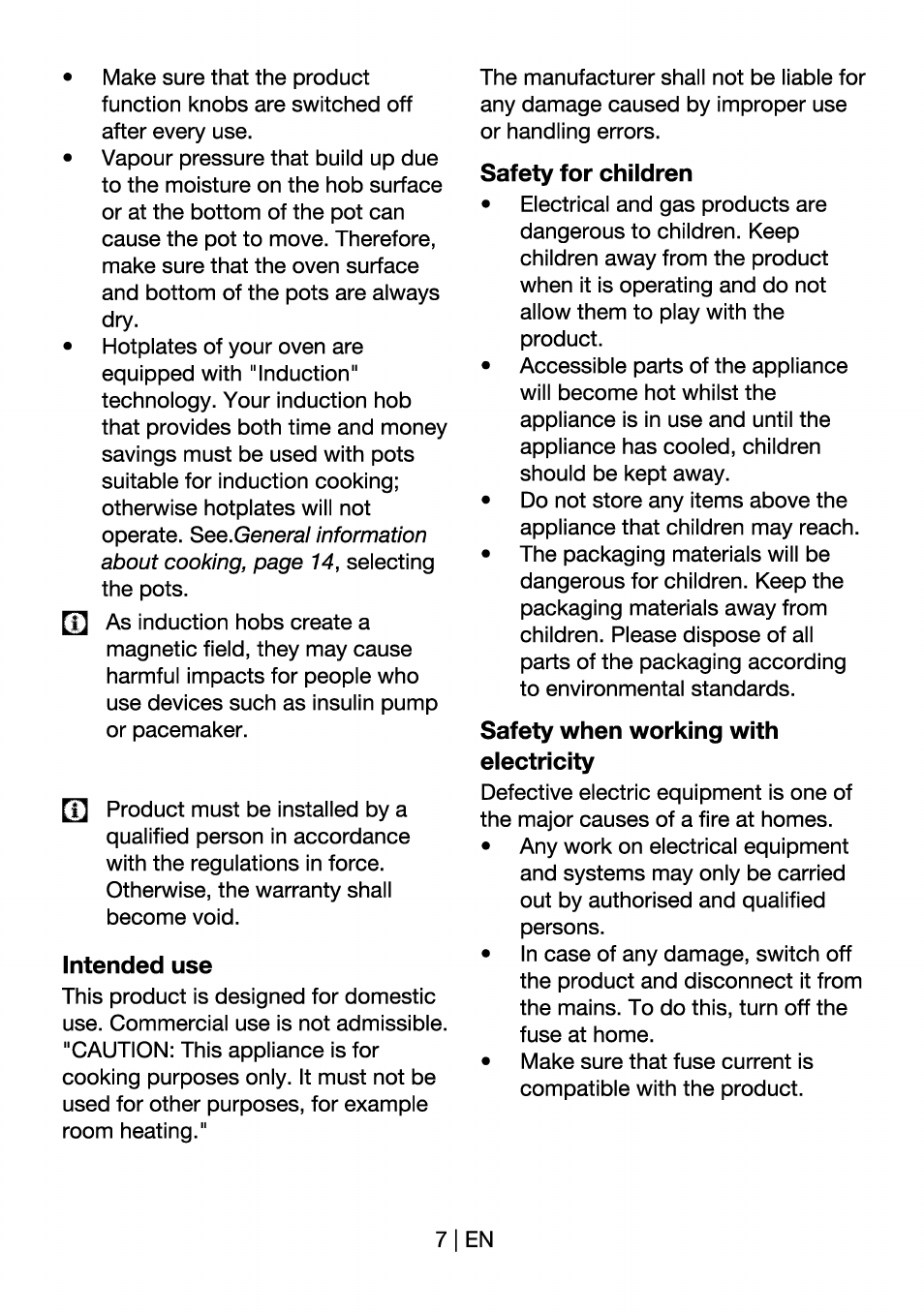 Beko HII 64400 AT User Manual | Page 7 / 76
