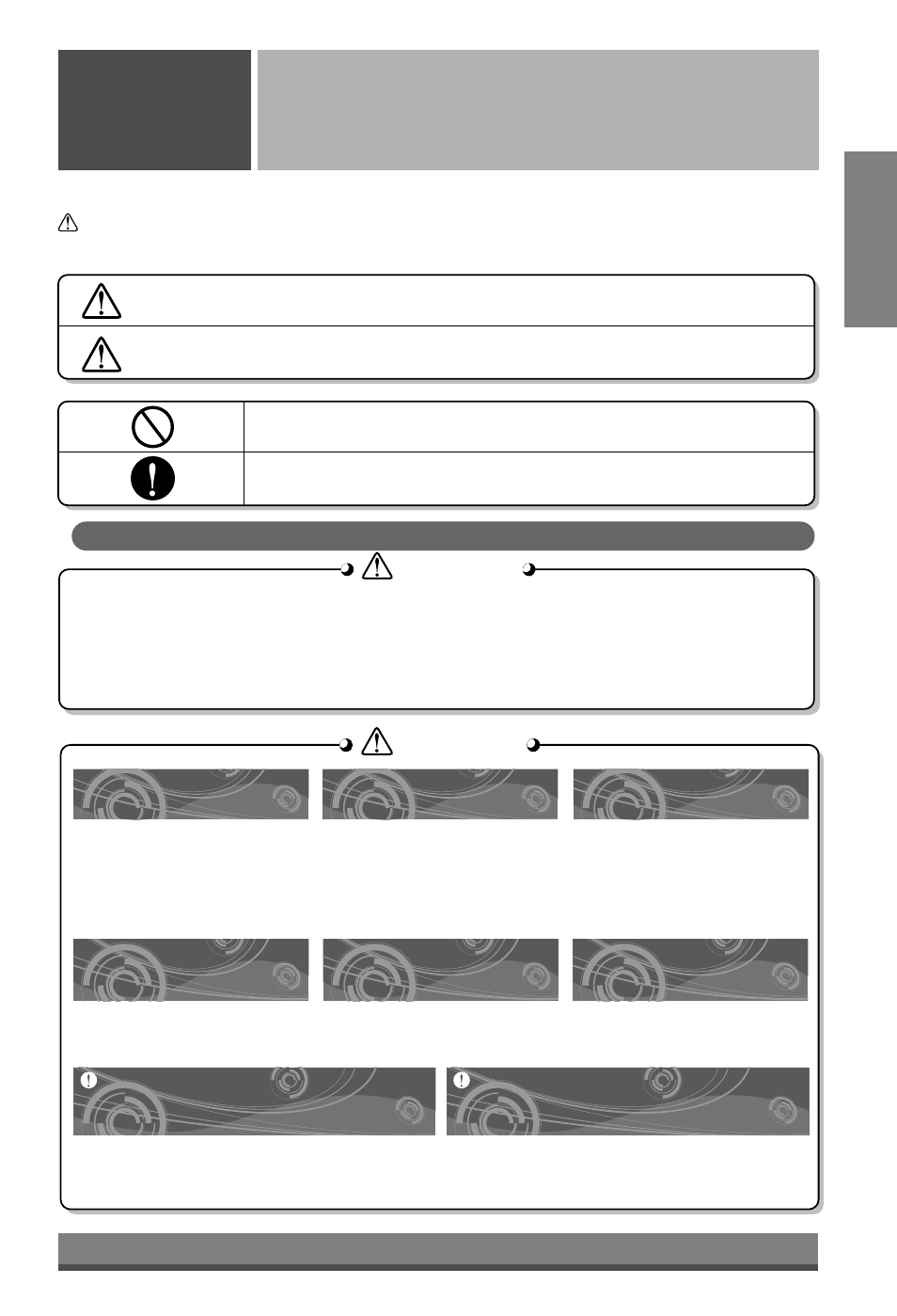 Precautions, Warning caution never do this always do this, English | Warning, Safety precautions | LG LB-H368GSS0 User Manual | Page 3 / 46