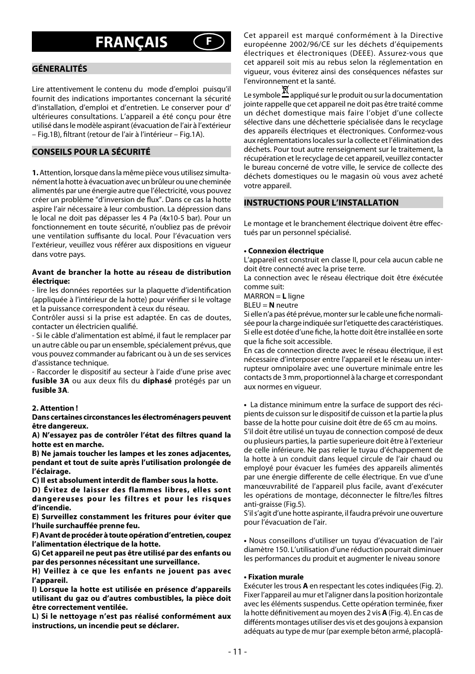 Français | Beko CWB 6550 X User Manual | Page 11 / 20