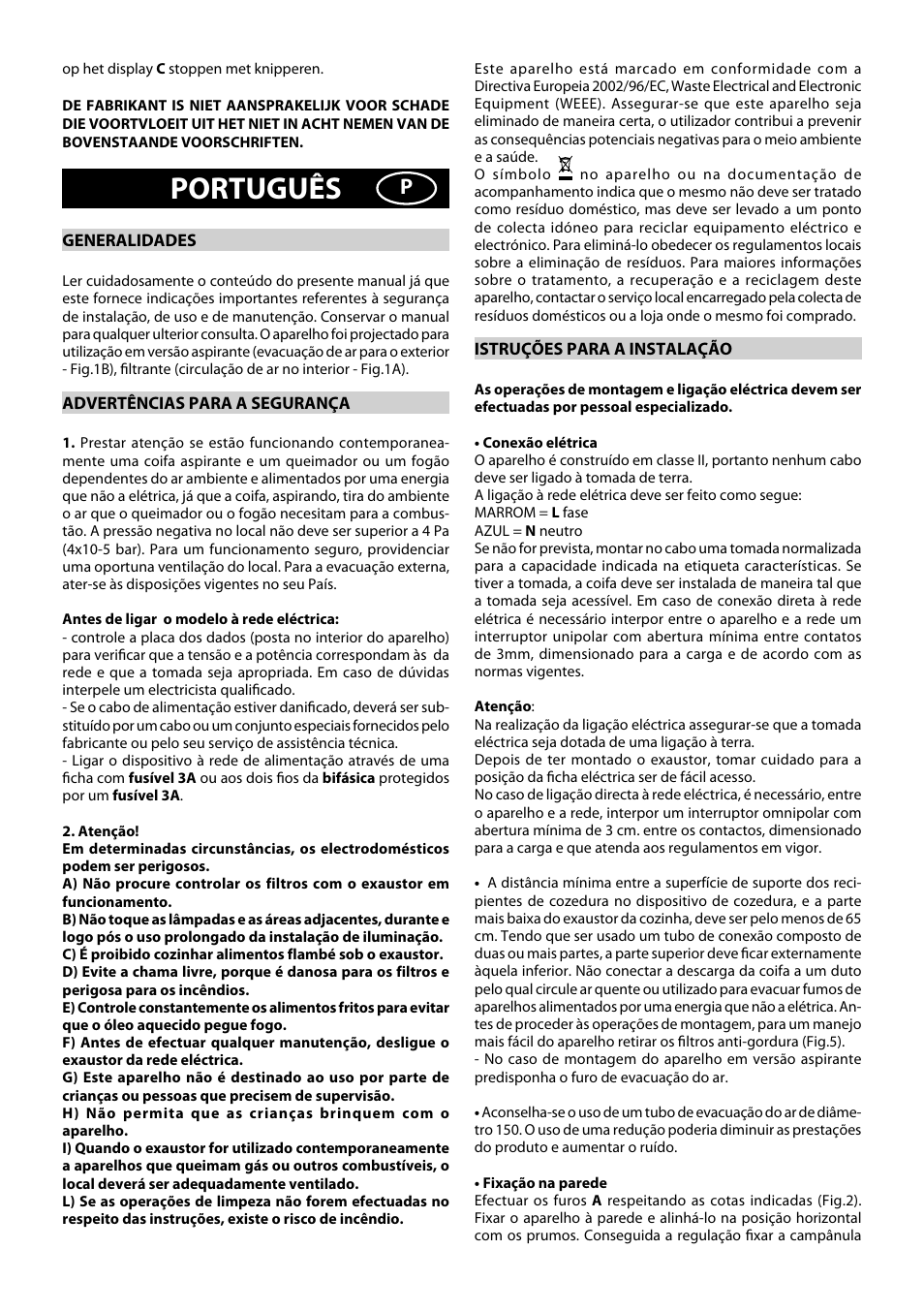 Português | Beko CWB 6550 X User Manual | Page 18 / 20