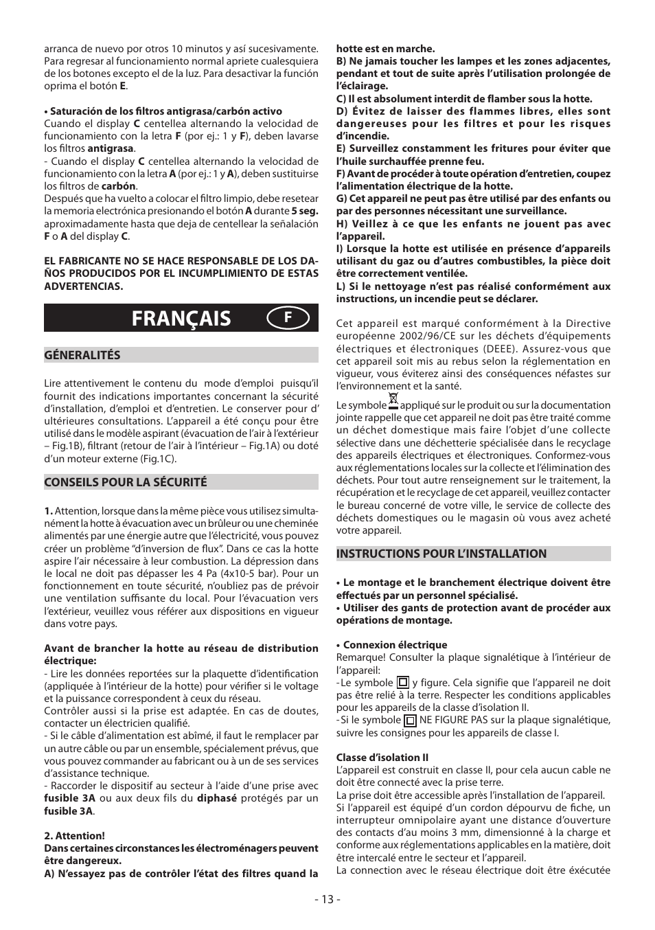 Français | Beko CWB 6610 X User Manual | Page 13 / 24
