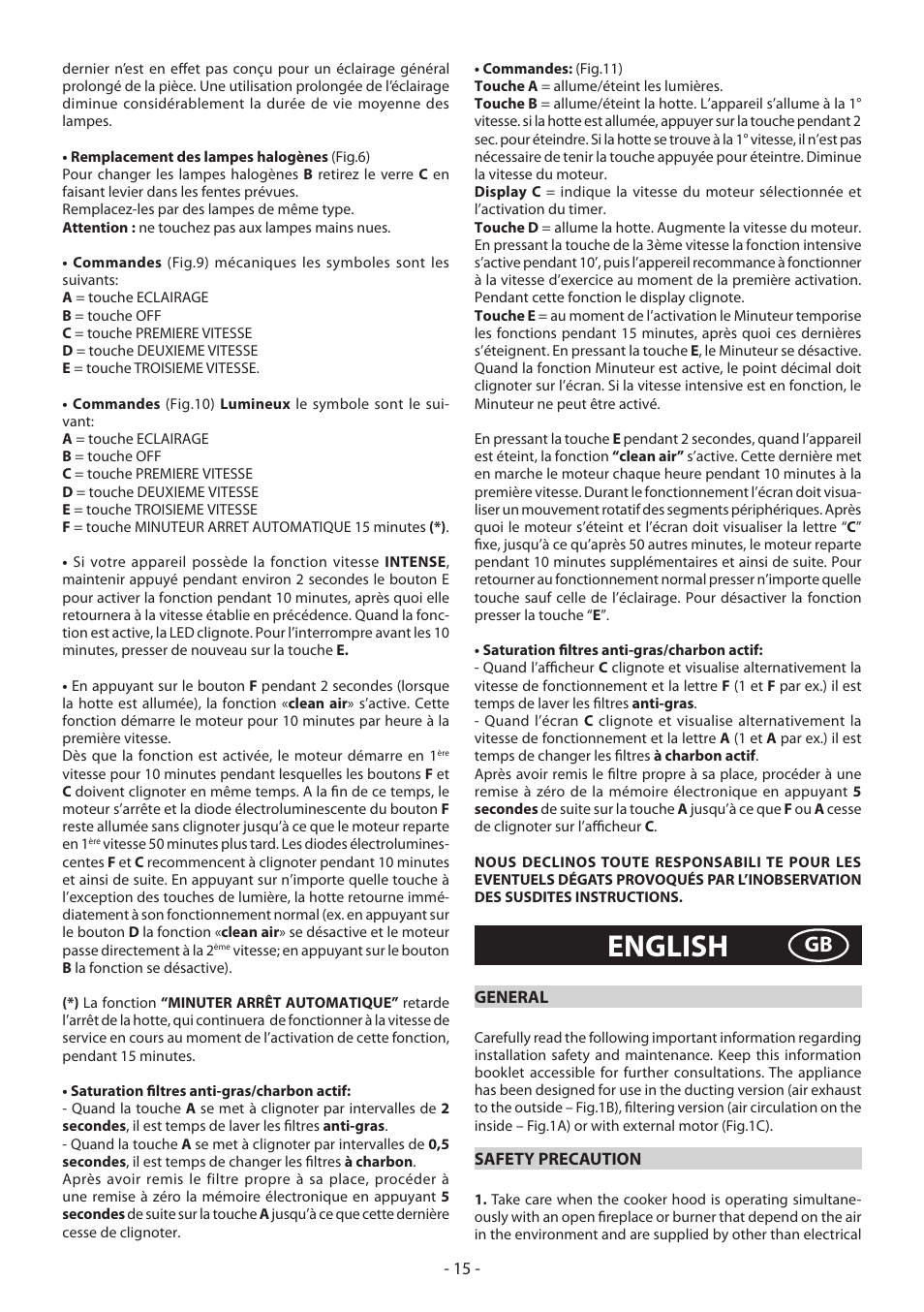 English | Beko CWB 6610 X User Manual | Page 15 / 24