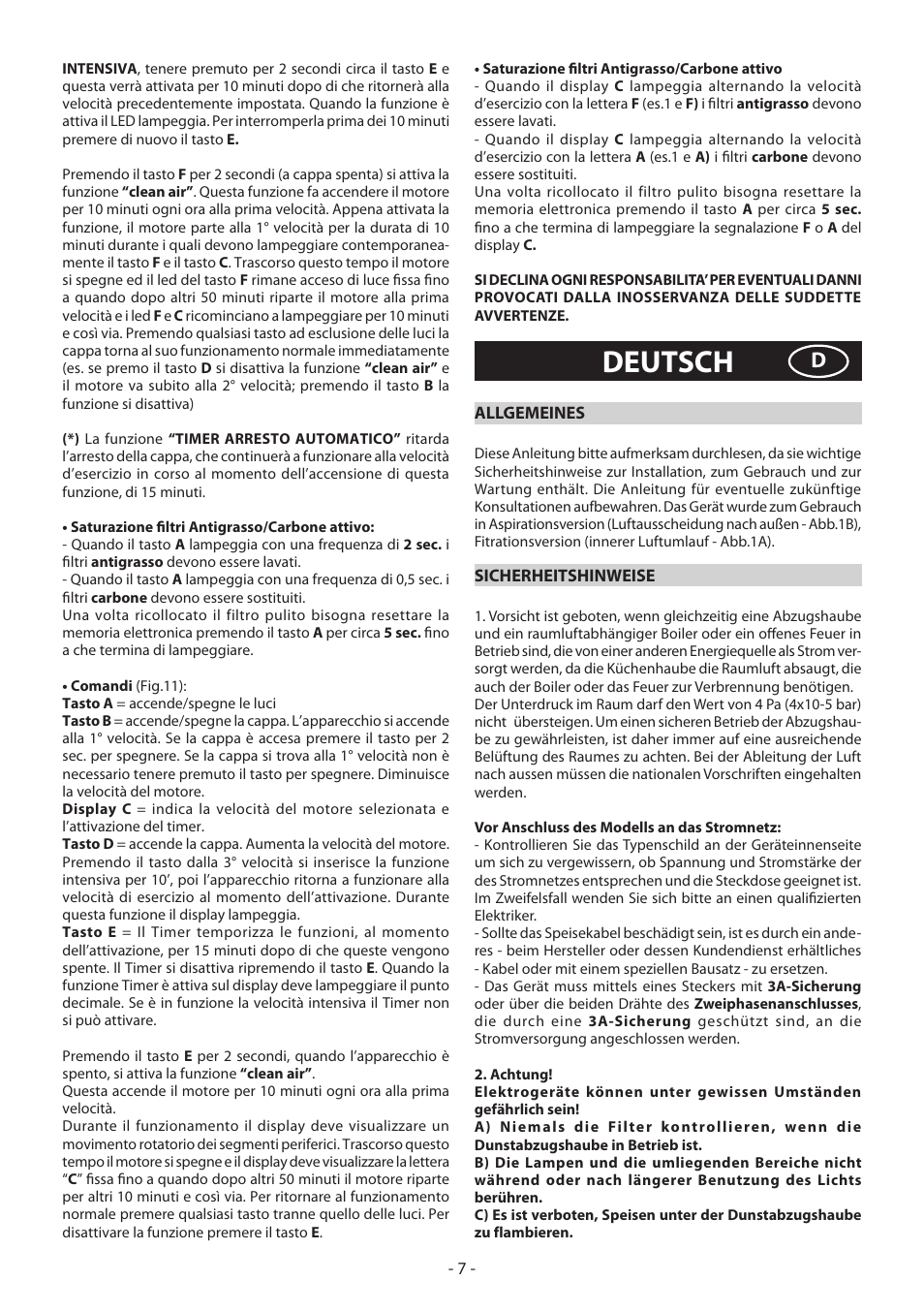 Deutsch | Beko CWB 6610 X User Manual | Page 7 / 24