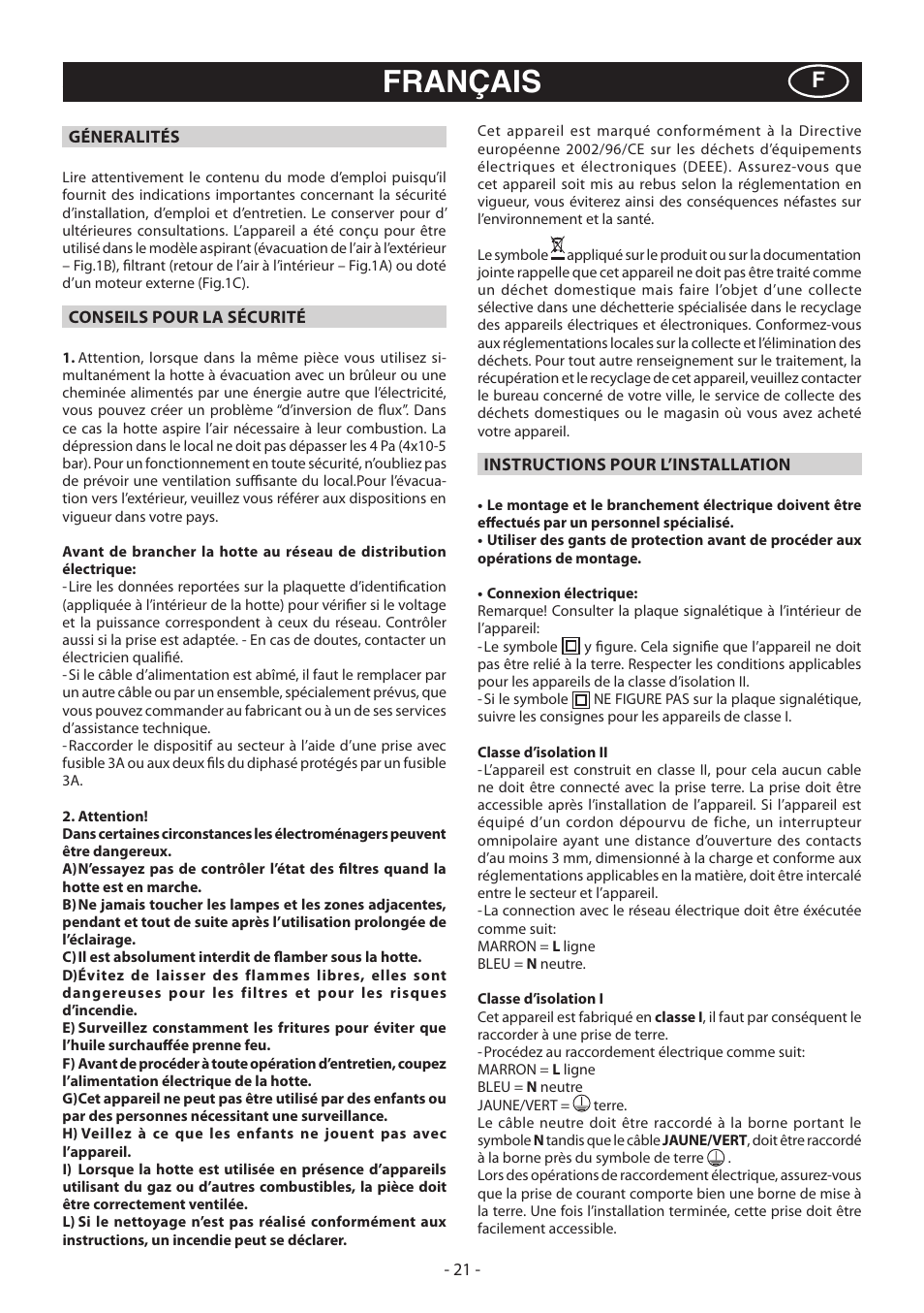 Français | Beko CWB 6930 X User Manual | Page 21 / 40