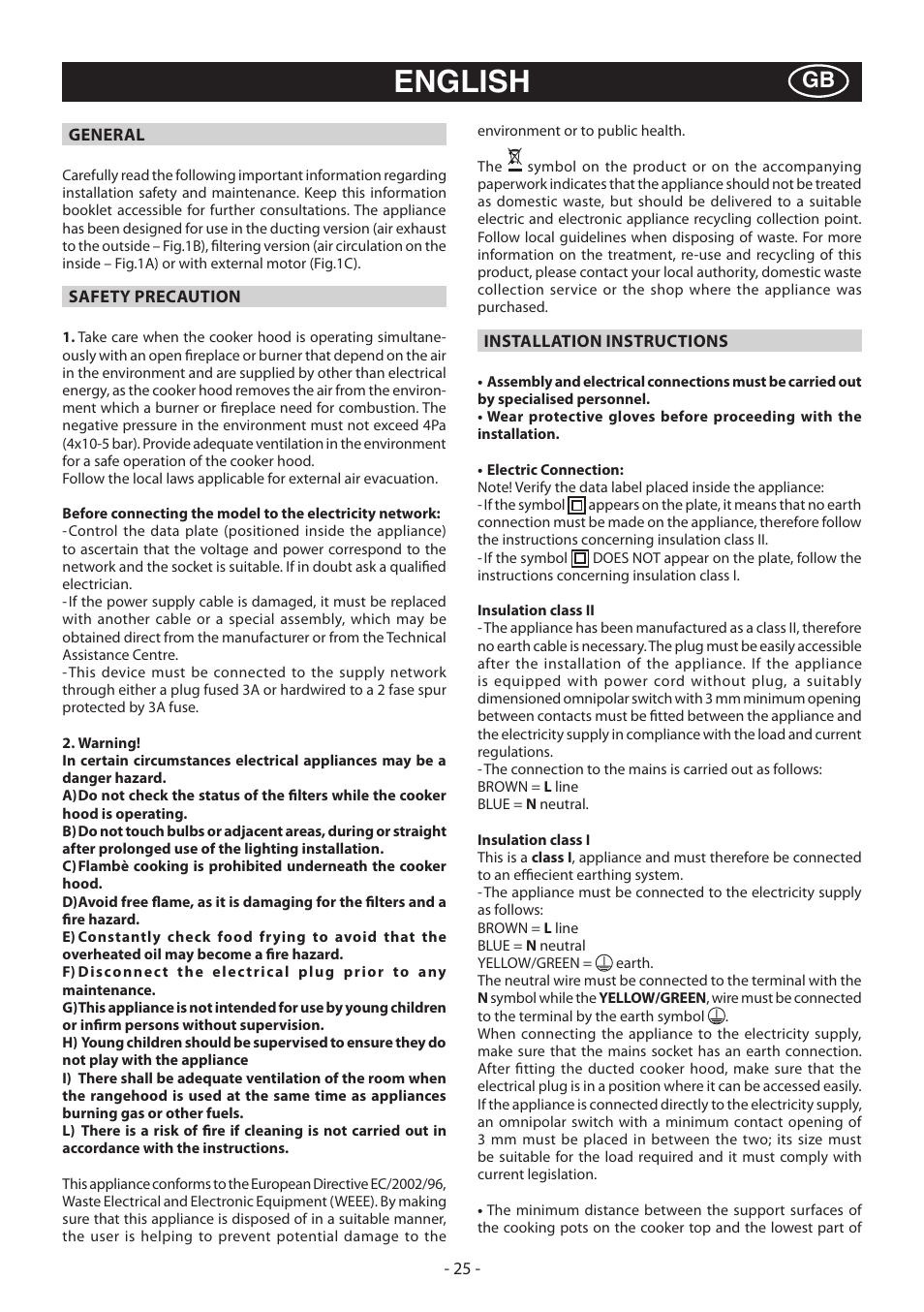 English | Beko CWB 6930 X User Manual | Page 25 / 40