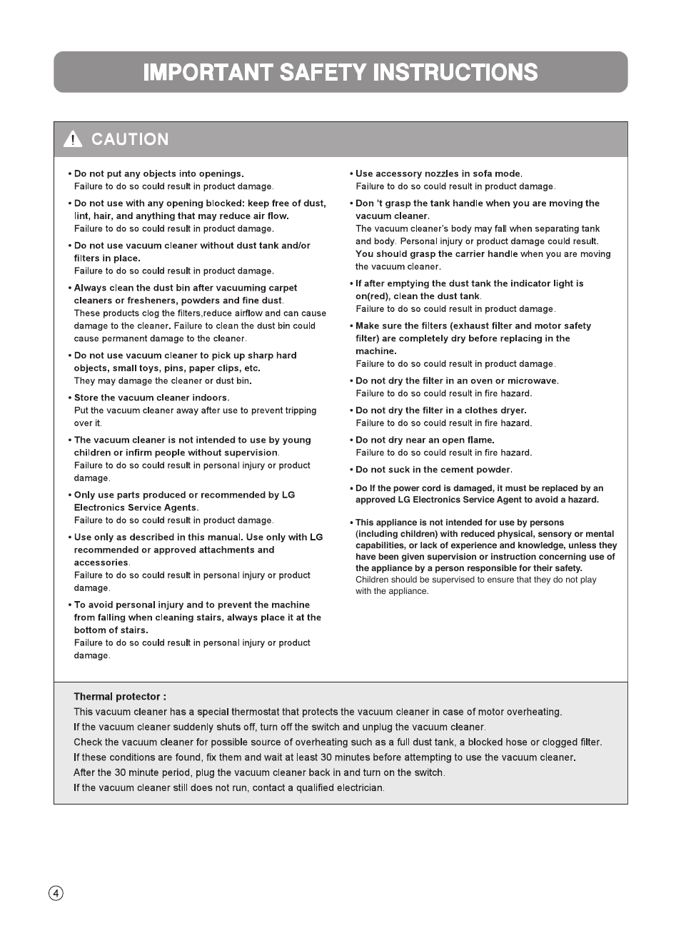 LG V-K9855ND User Manual | Page 4 / 21