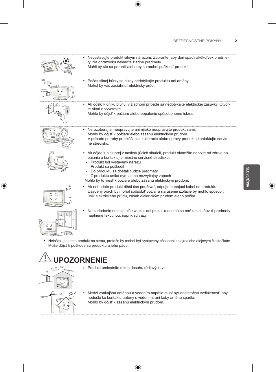 Upozornenie | LG 24LB457B User Manual | Page 122 / 387