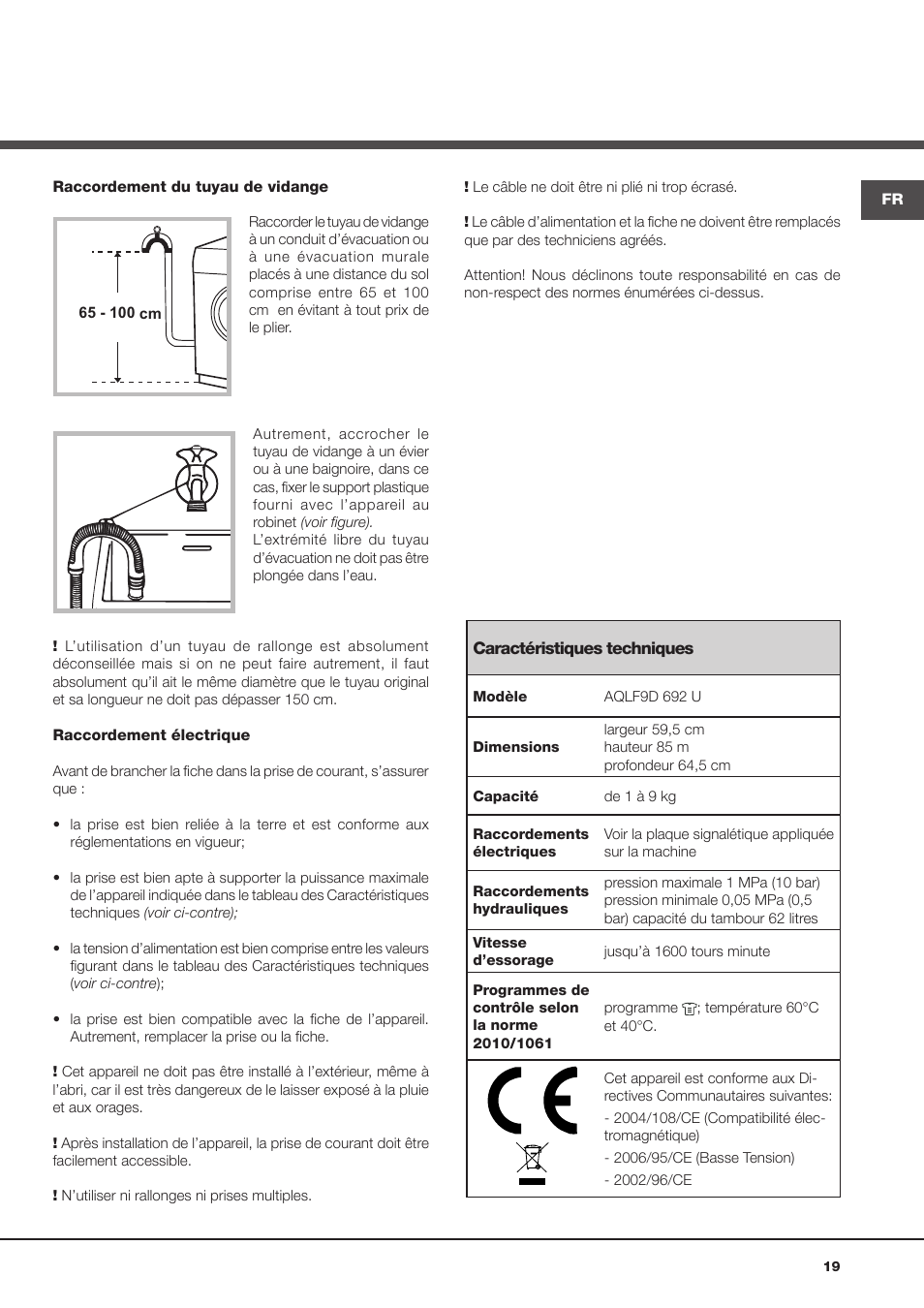 Hotpoint Ariston Aqualtis AQLF9D 692 U (EU)-A User Manual | Page 19 / 80