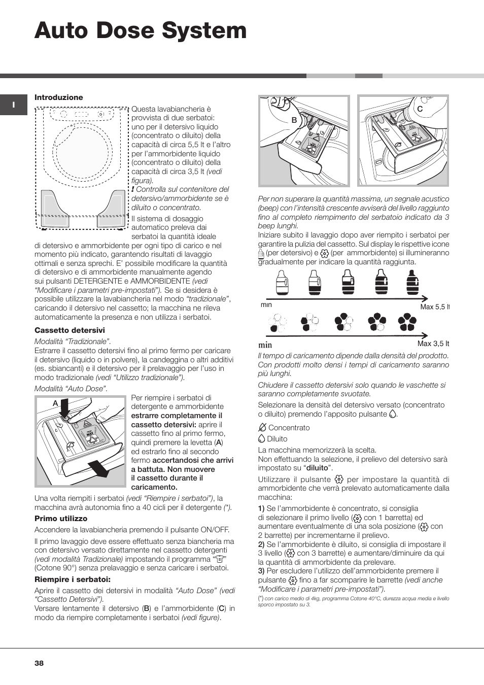 Auto dose system | Hotpoint Ariston Aqualtis AQLF9D 692 U (EU)-A User Manual | Page 38 / 80