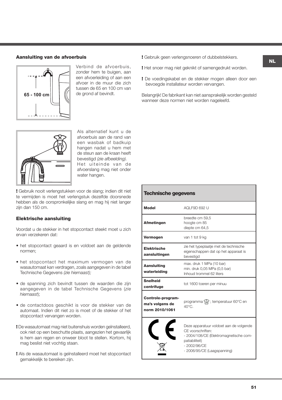 Hotpoint Ariston Aqualtis AQLF9D 692 U (EU)-A User Manual | Page 51 / 80