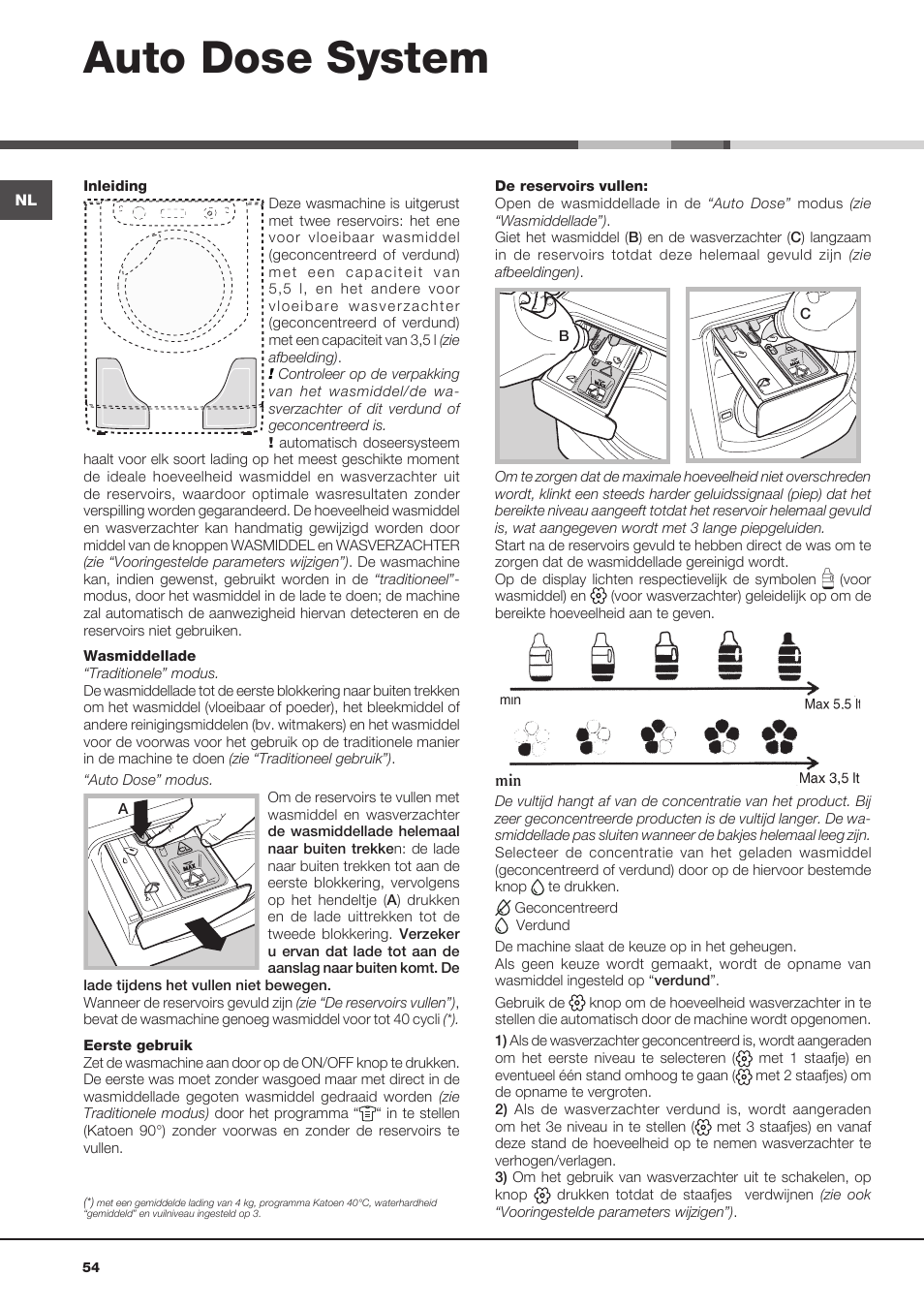 Auto dose system | Hotpoint Ariston Aqualtis AQLF9D 692 U (EU)-A User Manual | Page 54 / 80