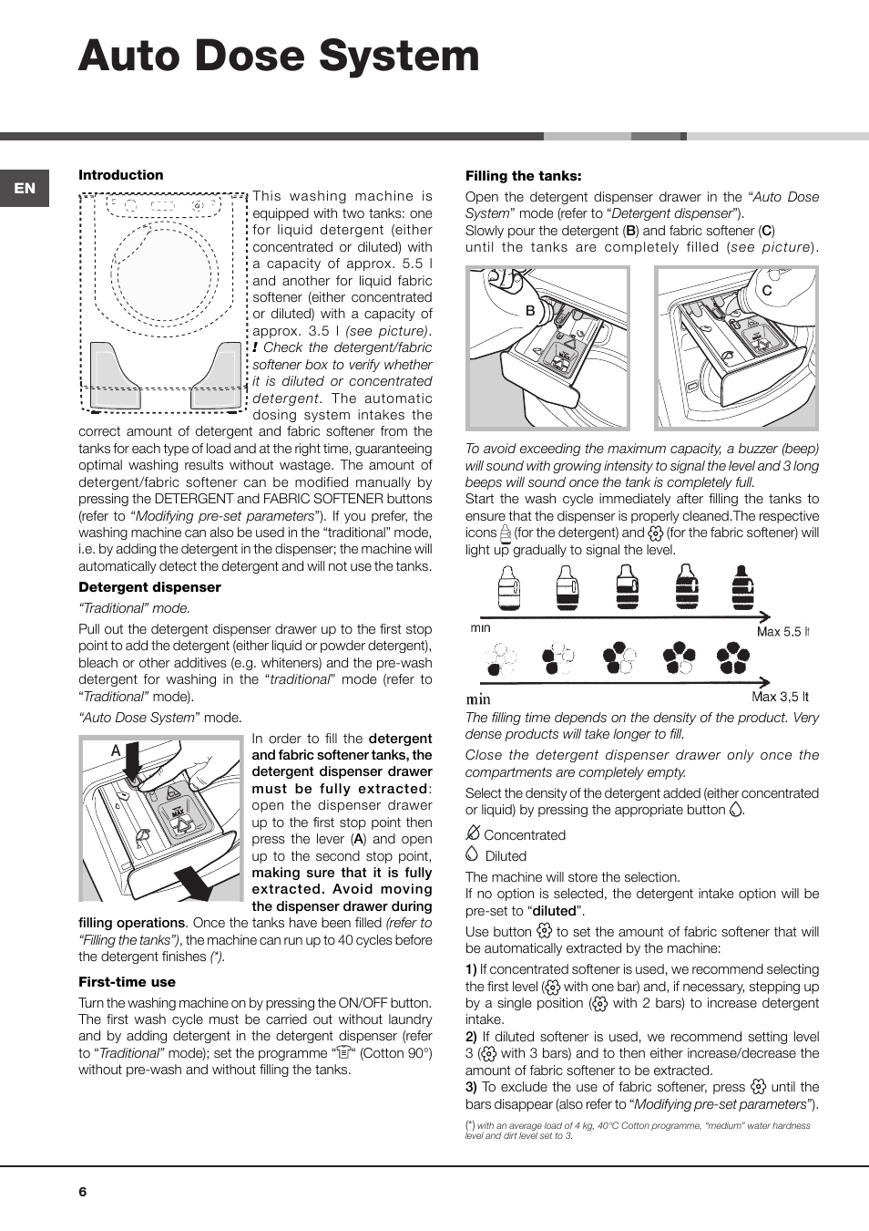 Auto dose system | Hotpoint Ariston Aqualtis AQLF9D 692 U (EU)-A User Manual | Page 6 / 80