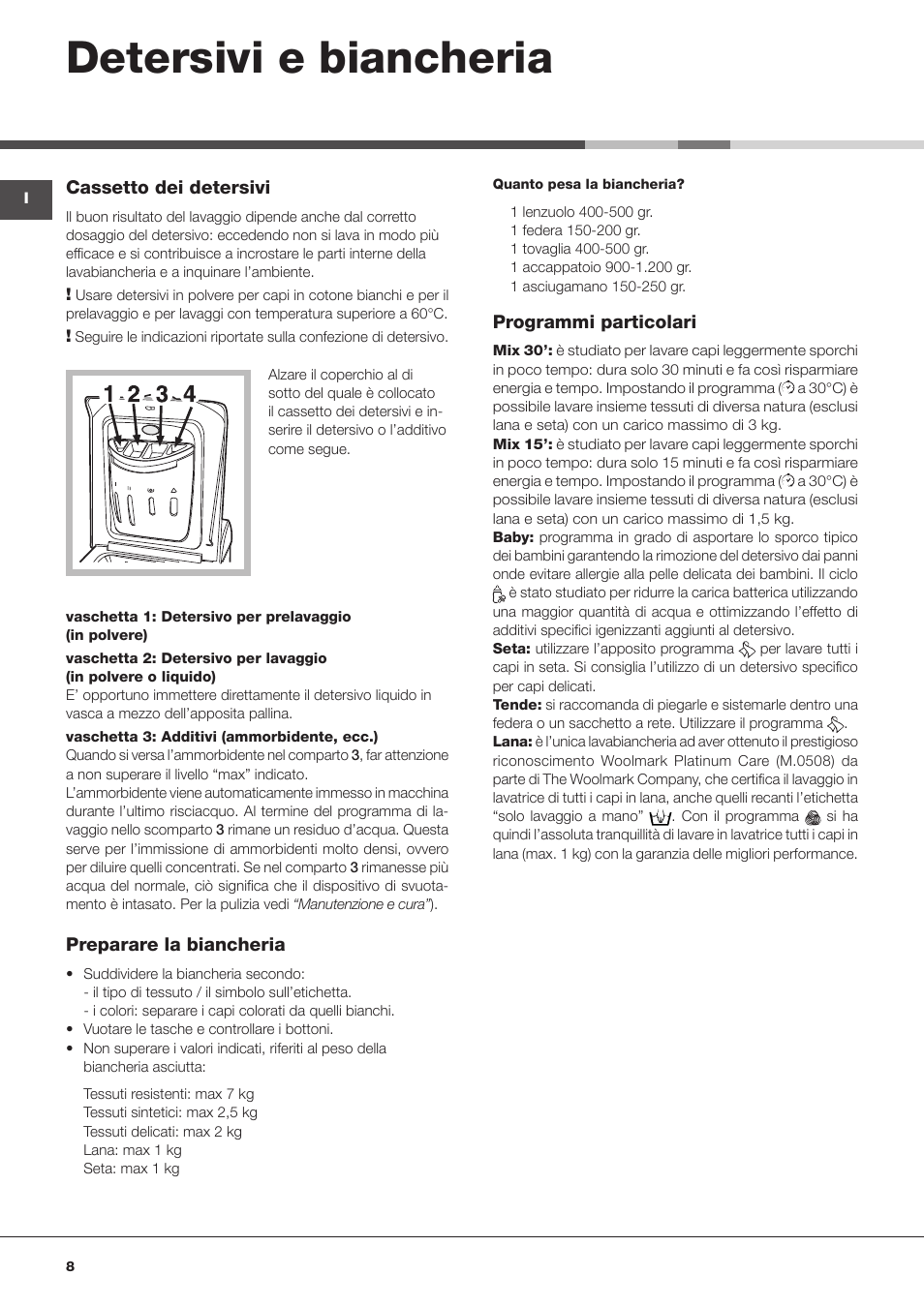 Detersivi e biancheria | Hotpoint Ariston Toplader ECOT7D 149 (EU) User Manual | Page 8 / 60