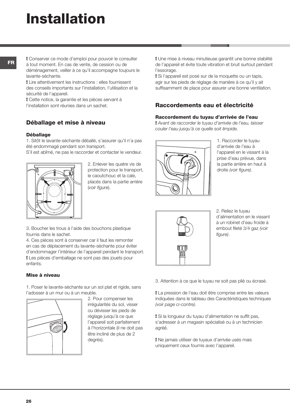 Installation | Hotpoint Ariston AQM8D 49 U (EU)-A.N User Manual | Page 26 / 72