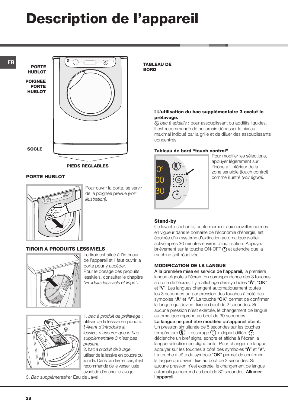 Description de l’appareil | Hotpoint Ariston AQM8D 49 U (EU)-A.N User Manual | Page 28 / 72