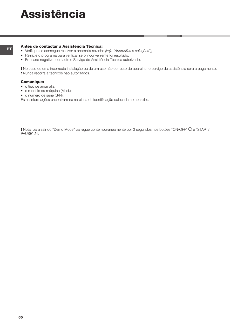 Assistência | Hotpoint Ariston AQM8D 49 U (EU)-A.N User Manual | Page 60 / 72