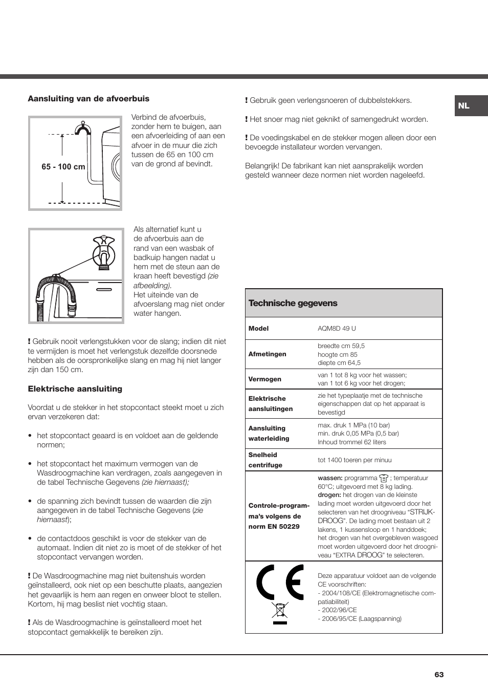 Hotpoint Ariston AQM8D 49 U (EU)-A.N User Manual | Page 63 / 72