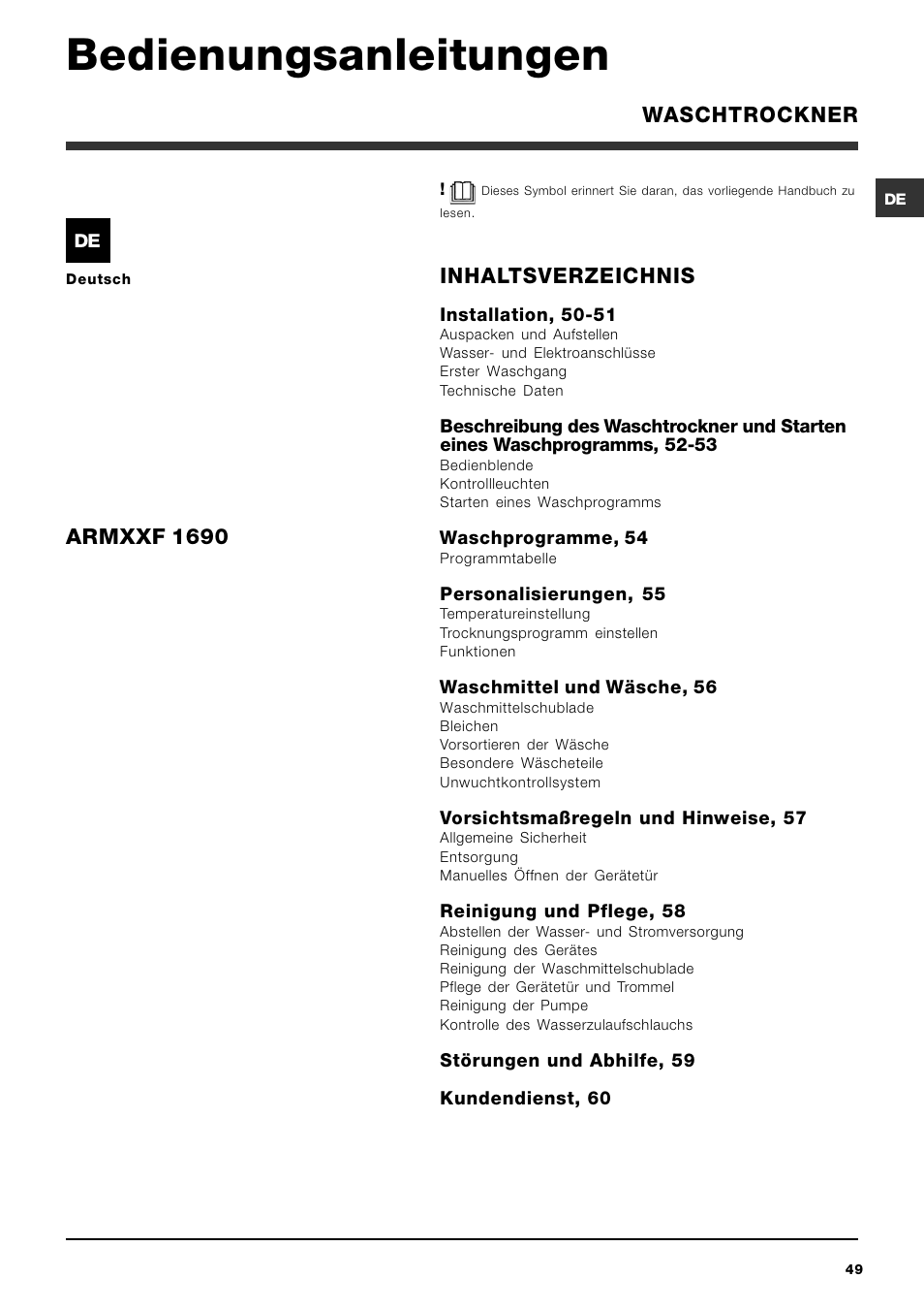 Hotpoint Ariston ARMXXF 1690 (EU) User Manual | Page 49 / 72