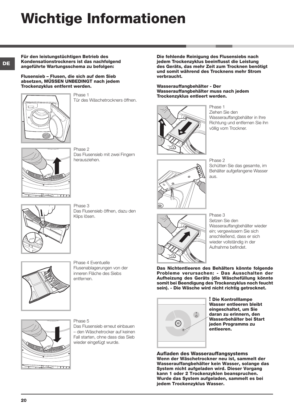 Wichtige informationen | Hotpoint Ariston AQC9 4F5 T-Z1 (EU) User Manual | Page 20 / 72