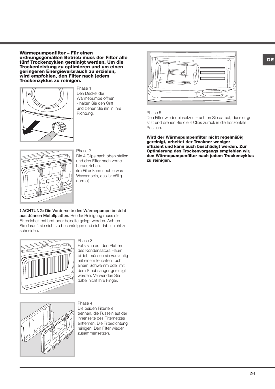 Hotpoint Ariston AQC9 4F5 T-Z1 (EU) User Manual | Page 21 / 72