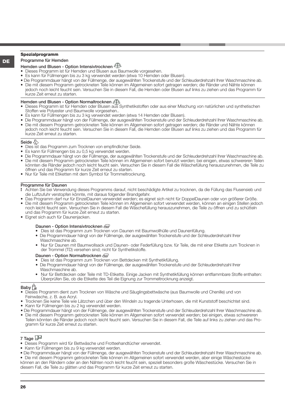 Hotpoint Ariston AQC9 4F5 T-Z1 (EU) User Manual | Page 26 / 72