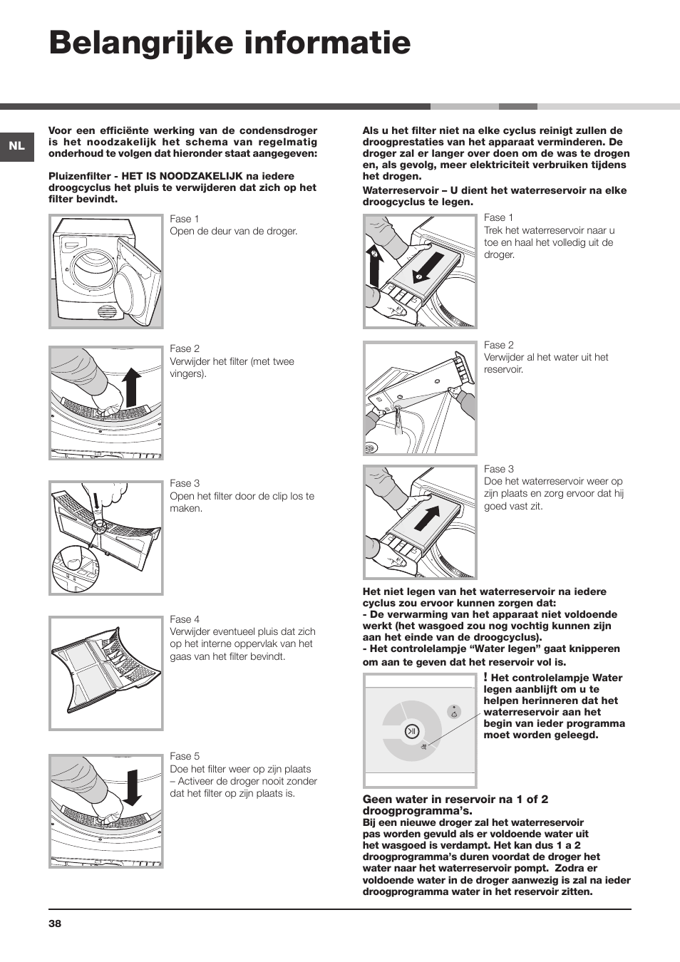Belangrijke informatie | Hotpoint Ariston AQC9 4F5 T-Z1 (EU) User Manual | Page 38 / 72