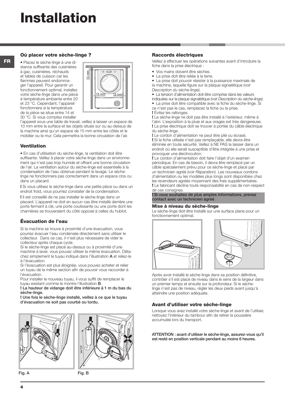 Installation | Hotpoint Ariston AQC9 4F5 T-Z1 (EU) User Manual | Page 4 / 72