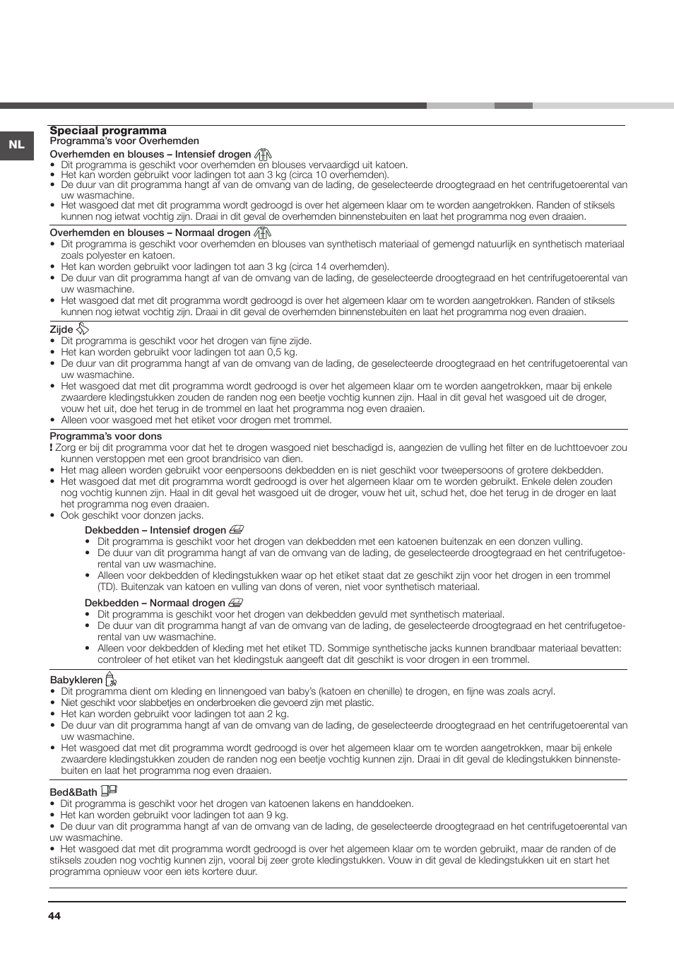 Hotpoint Ariston AQC9 4F5 T-Z1 (EU) User Manual | Page 44 / 72