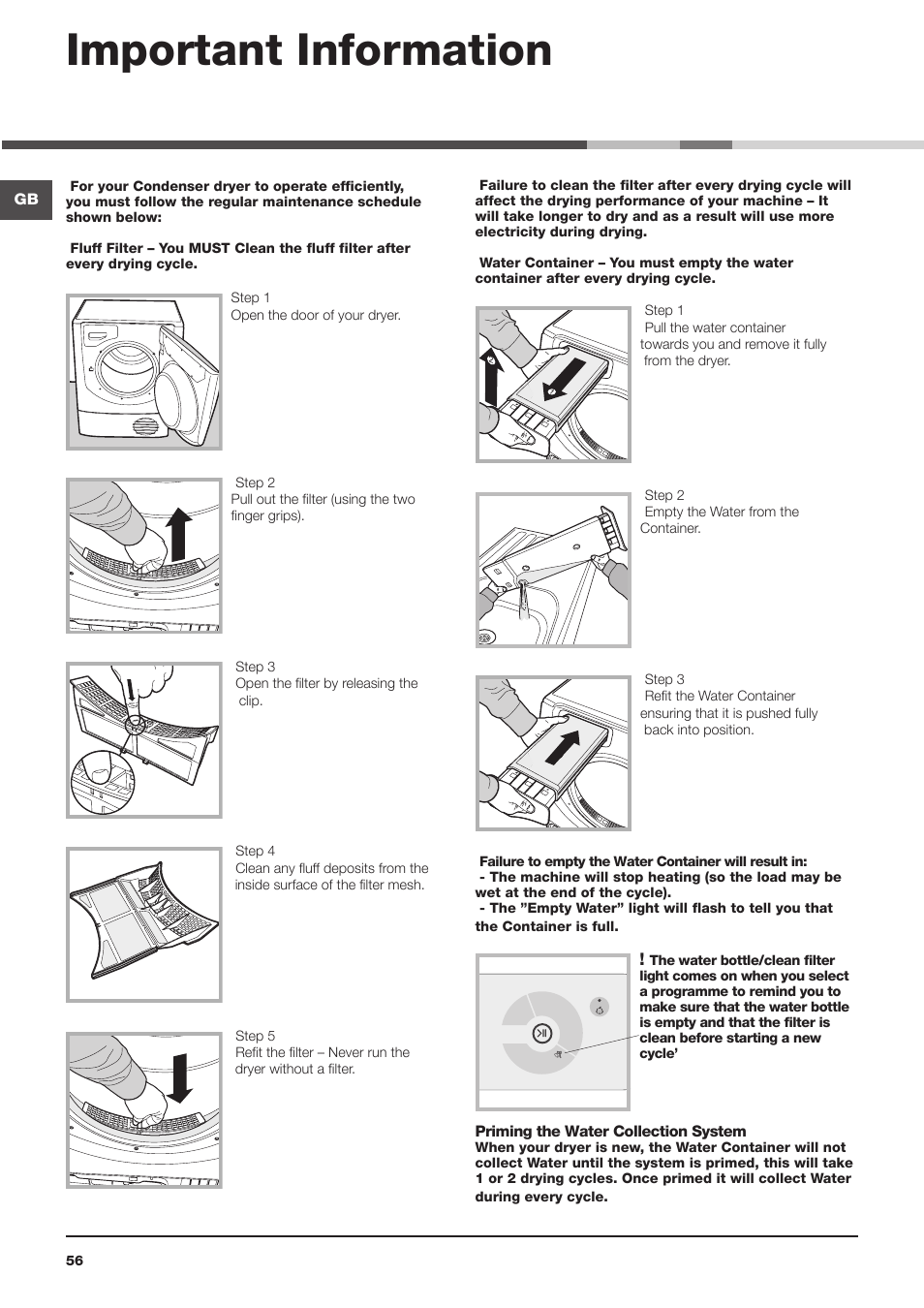 Important information | Hotpoint Ariston AQC9 4F5 T-Z1 (EU) User Manual | Page 56 / 72