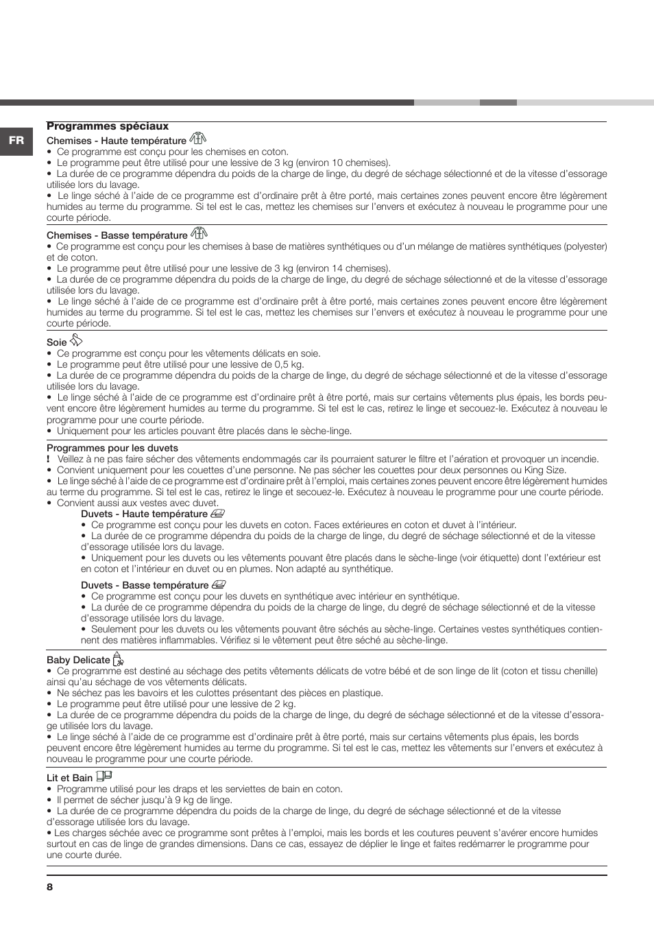 Hotpoint Ariston AQC9 4F5 T-Z1 (EU) User Manual | Page 8 / 72