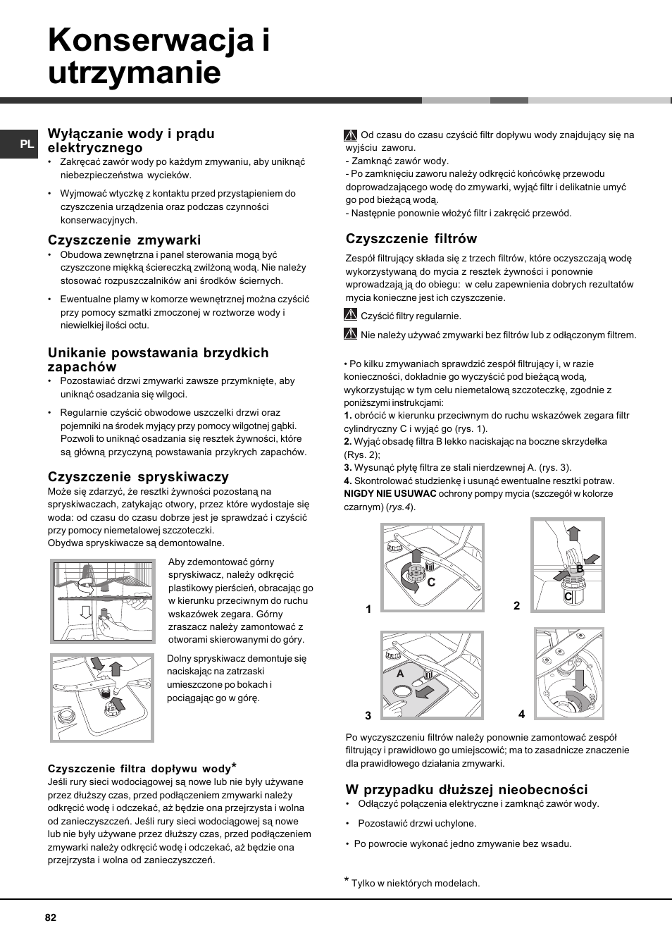 Konserwacja i utrzymanie | Hotpoint Ariston LFF 8214E User Manual | Page 82 / 84
