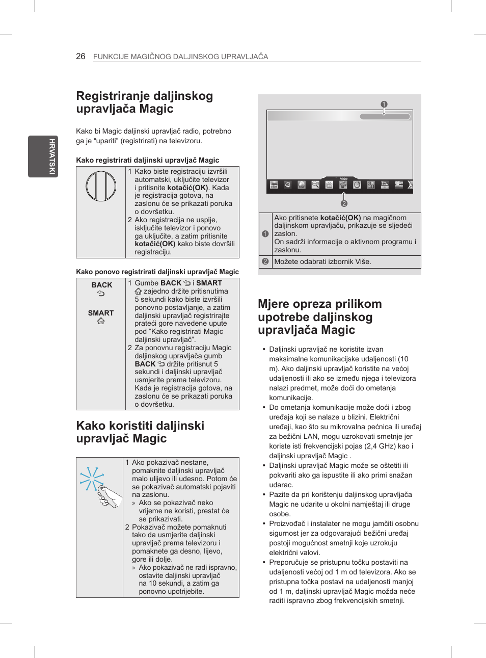 Registriranje daljinskog upravljača magic, Kako koristiti daljinski upravljač magic | LG 55EA880V User Manual | Page 412 / 544