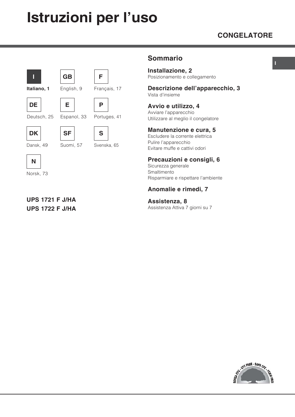 Hotpoint Ariston UPS 1722 F J-HA User Manual | 80 pages
