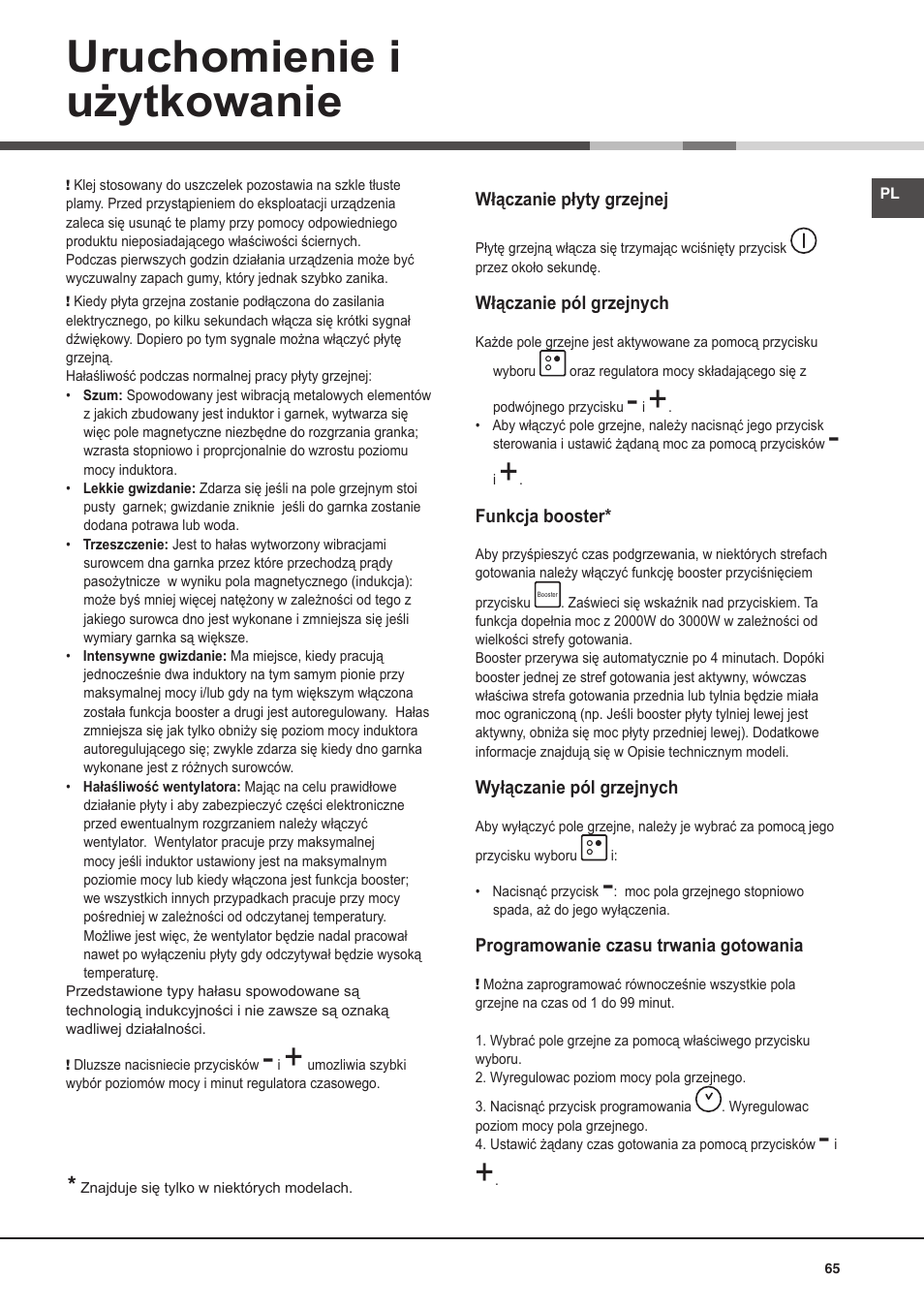 Uruchomienie i użytkowanie | Hotpoint Ariston KIO 632 C C User Manual | Page 65 / 80