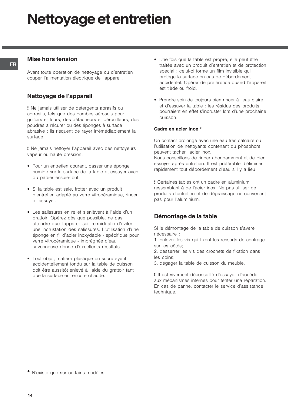 Nettoyage et entretien | Hotpoint Ariston KRH 642 DO X User Manual | Page 14 / 36