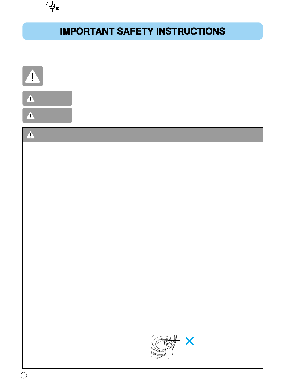 Warning | LG VK8730HTXE User Manual | Page 4 / 32