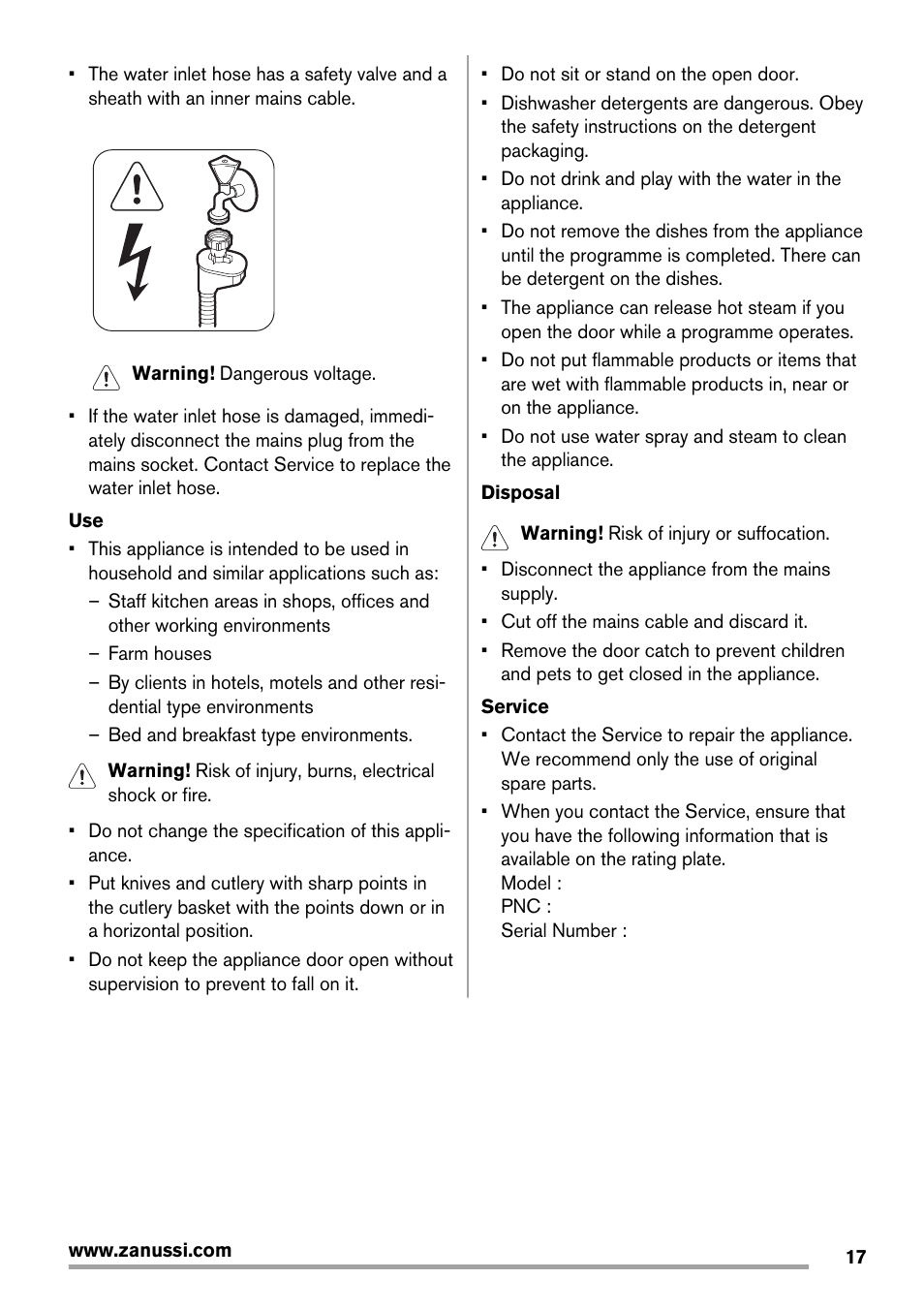 Zanussi ZDT16003FA User Manual | Page 17 / 60