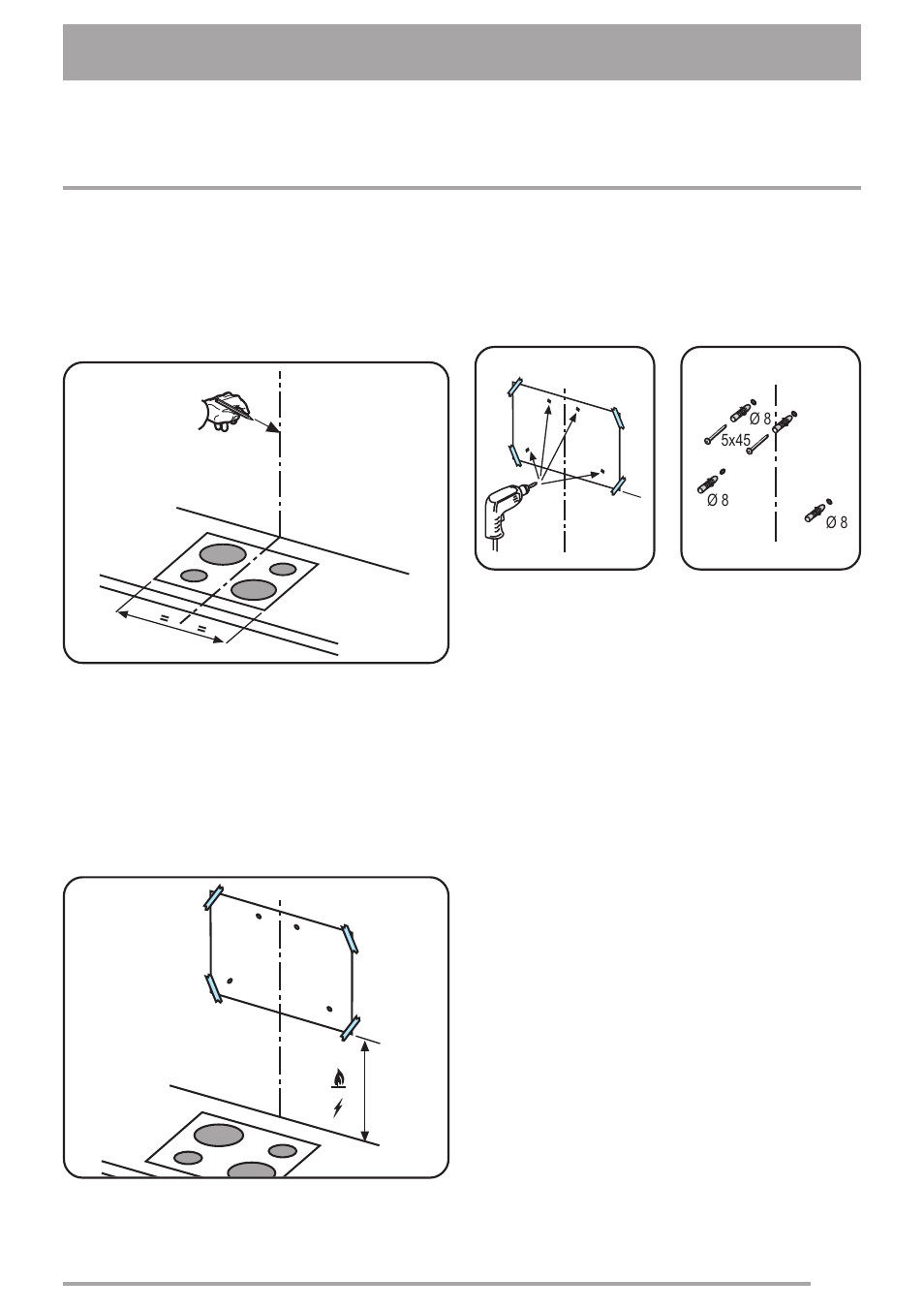 Installation de la hotte | Zanussi ZHC9244X User Manual | Page 49 / 84