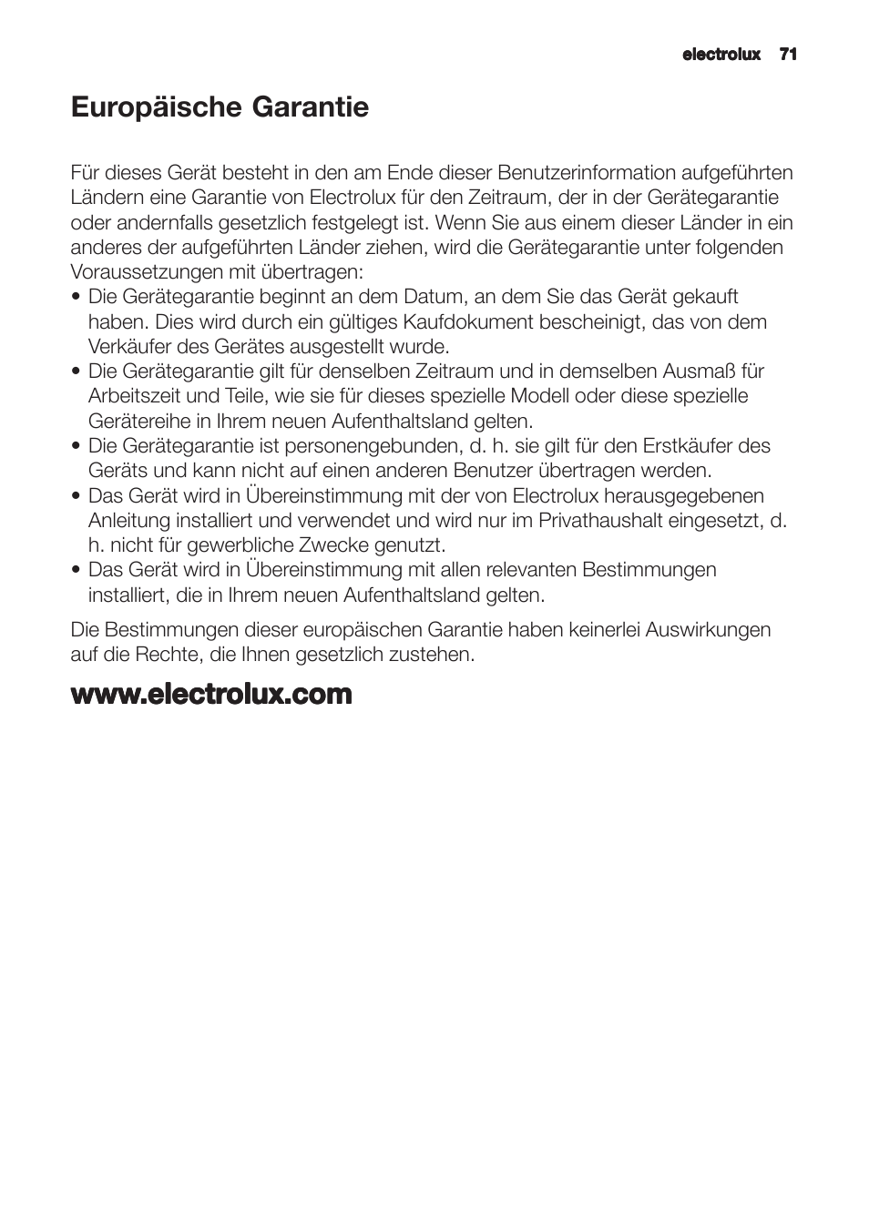 Europäische garantie | Zanussi ZHC9244X User Manual | Page 71 / 84