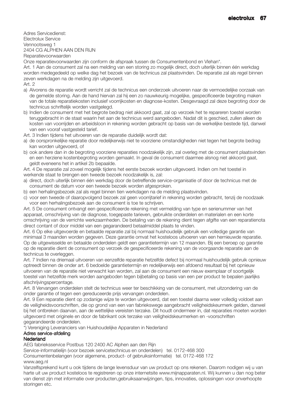 Zanussi ZHC6121X User Manual | Page 67 / 72