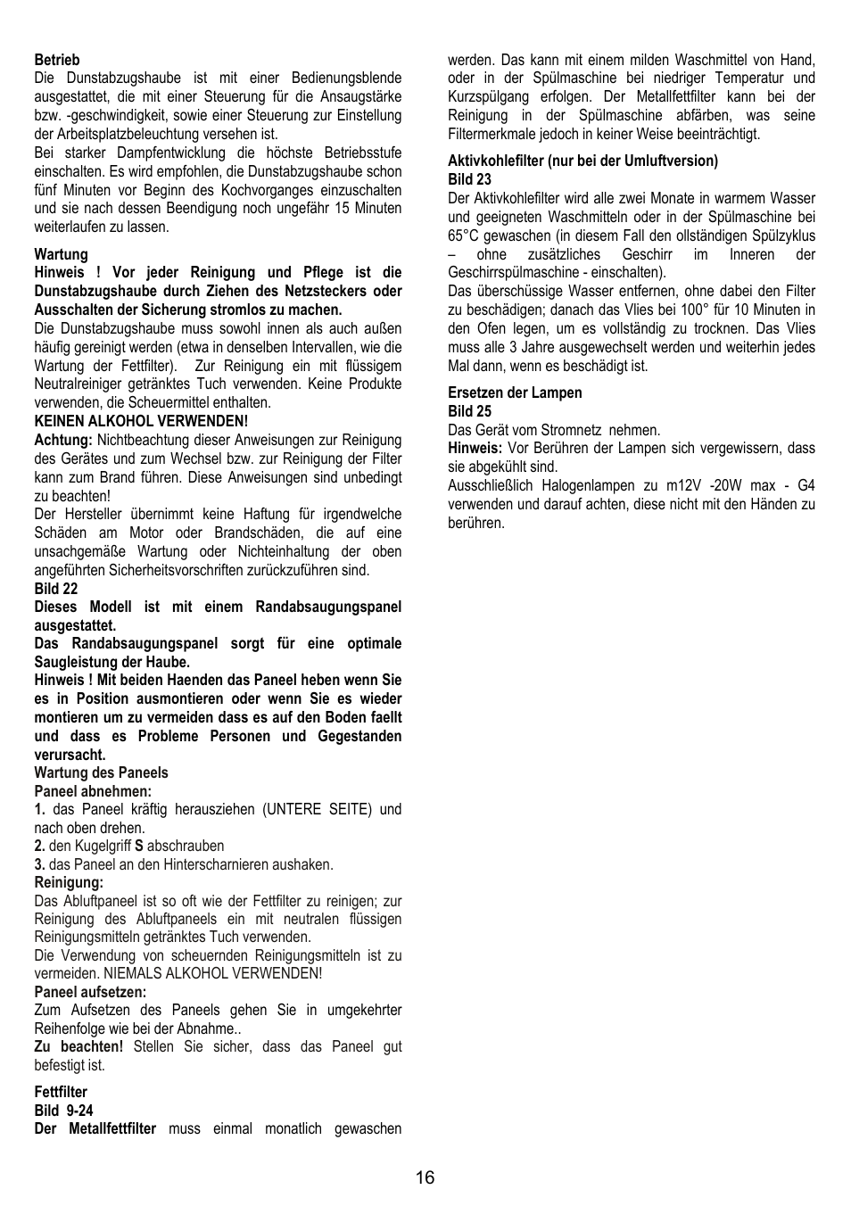 Zanussi ZHC86540XA User Manual | Page 16 / 72