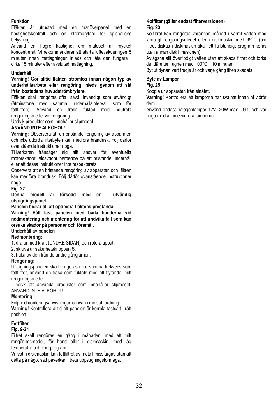 Zanussi ZHC86540XA User Manual | Page 32 / 72